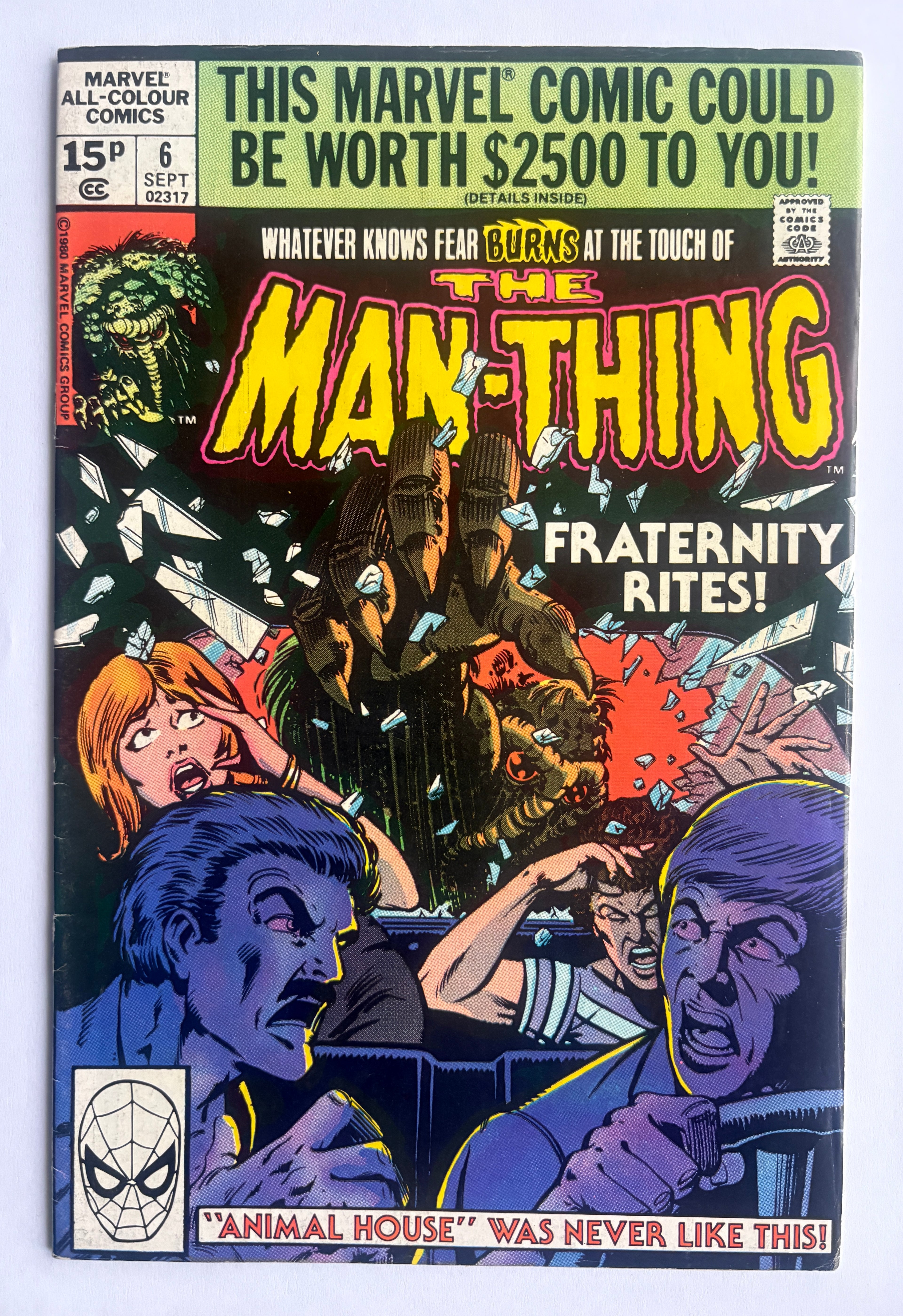 The Man-Thing #6 - Fraternity Rites - UK Variant - September 1980 FN 6.0