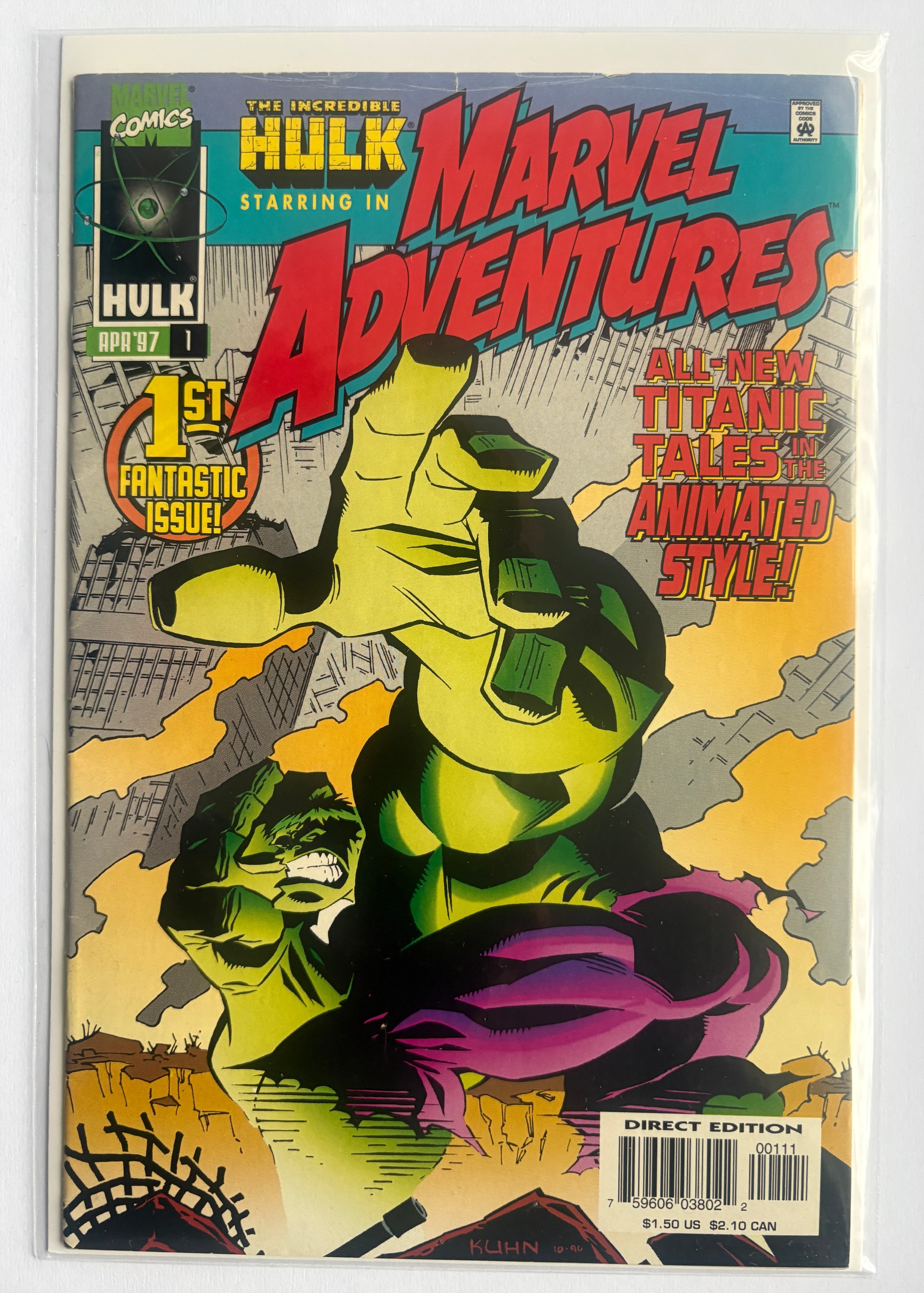 Marvel Adventures #1 - 1st Printing - Incredible Hulk Marvel April 1997 FN+ 6.5