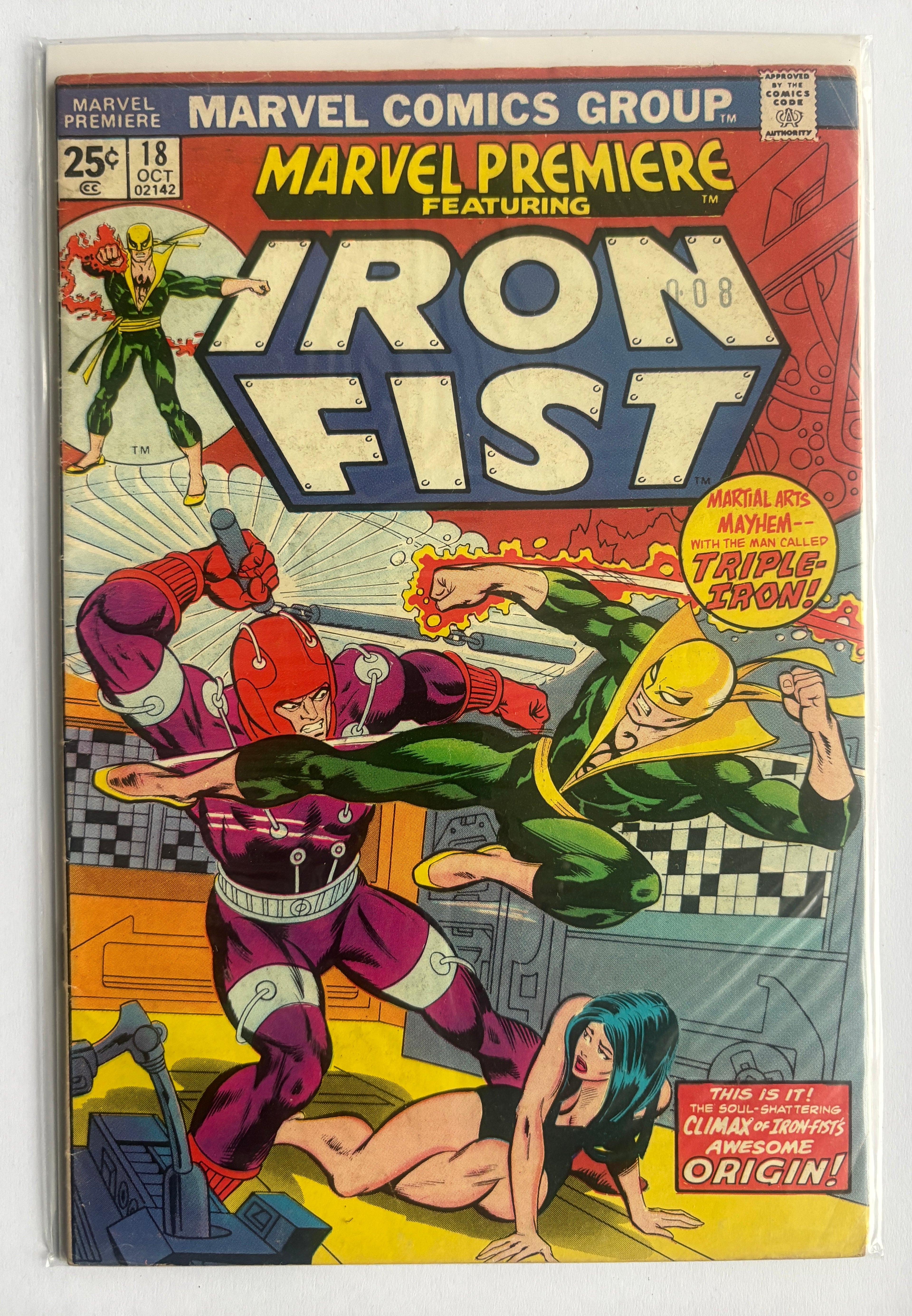 Marvel Premiere #18 featuring Iron Fist - Oct 1974 F/VF 7.0