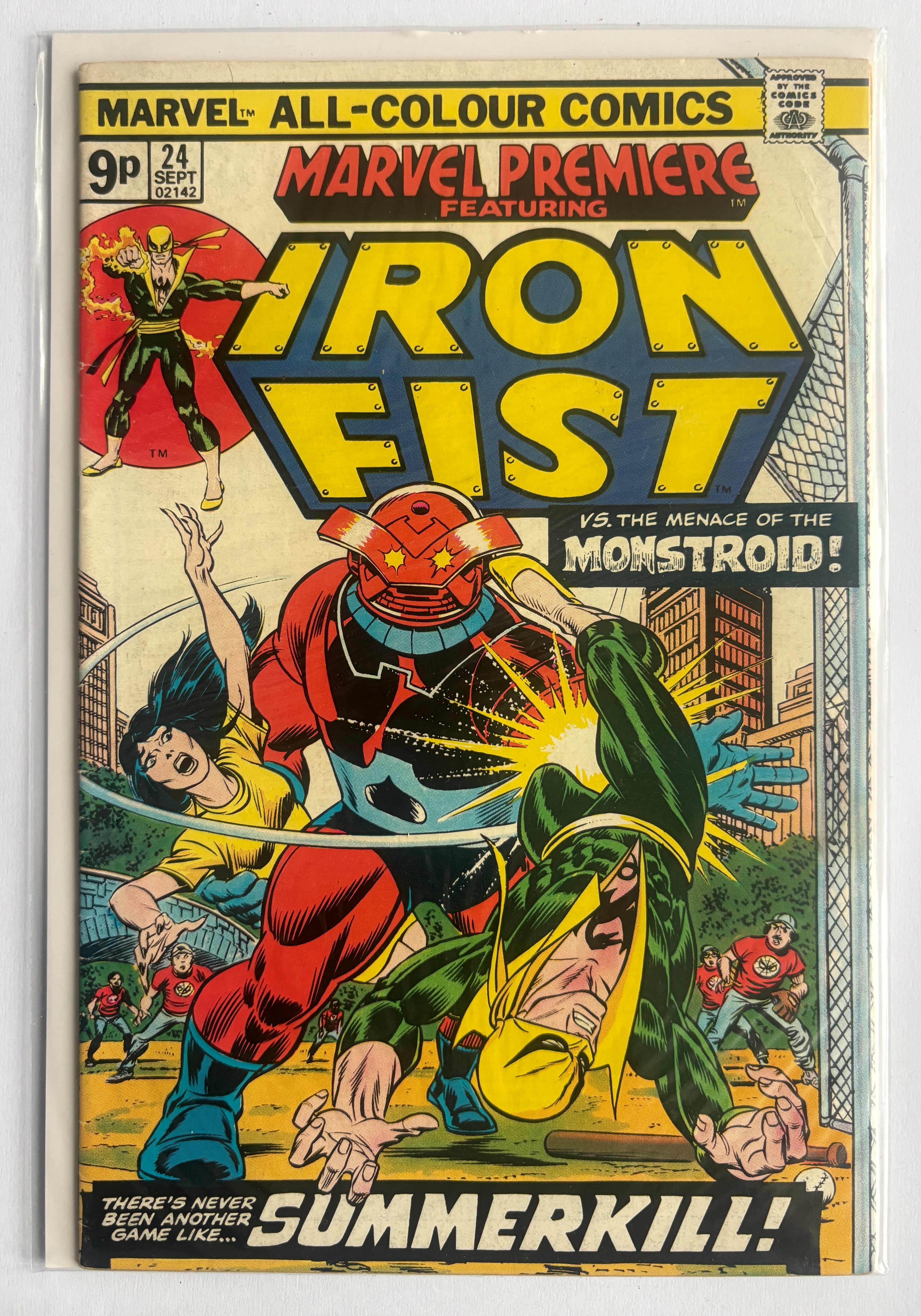 Marvel Premiere #24 featuring Iron Fist - UK Variant  September 1975 F/VF 7.0