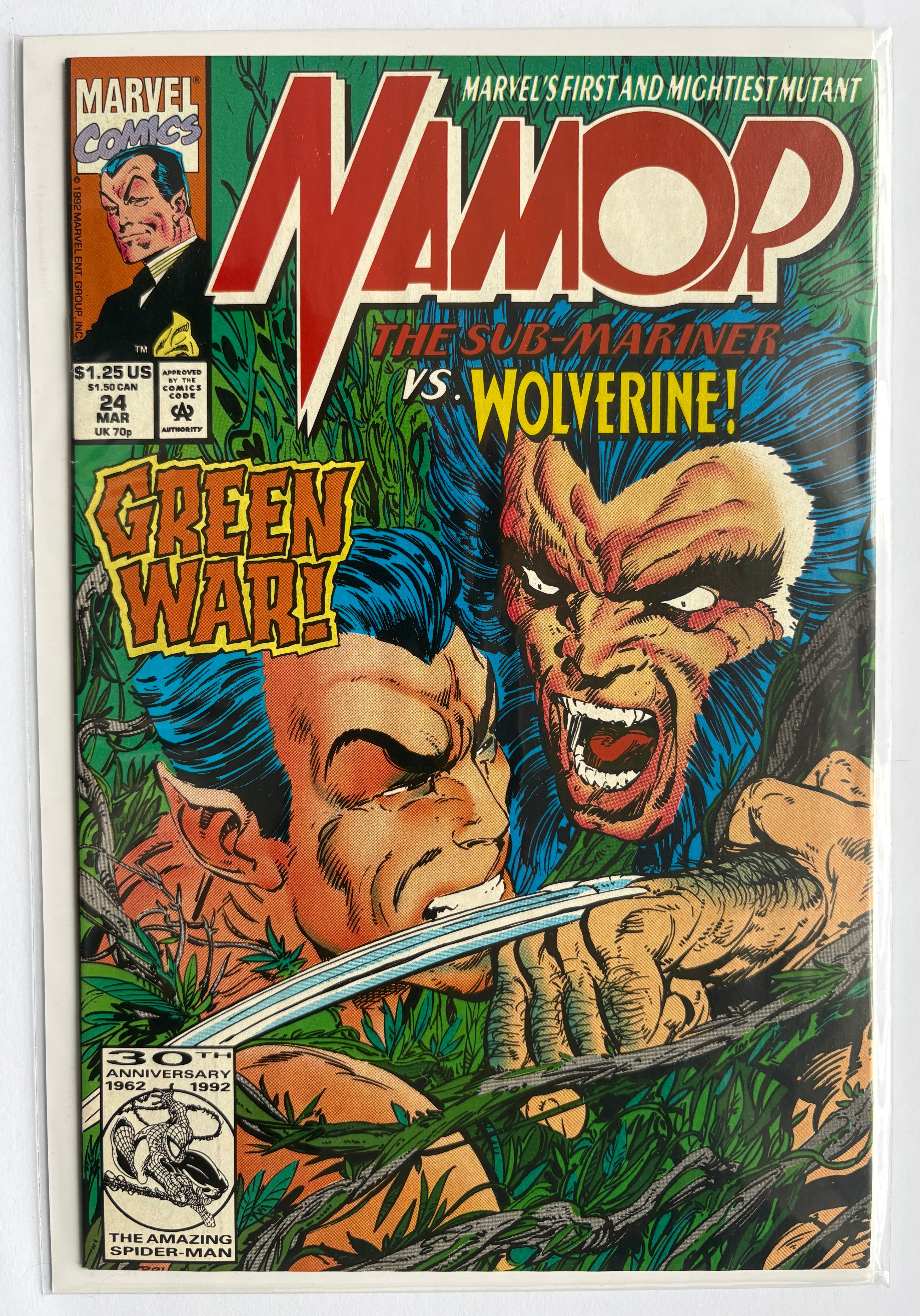 Namor The Sub-Mariner #24 - Marvel Comics March 1992 VF- 7.5