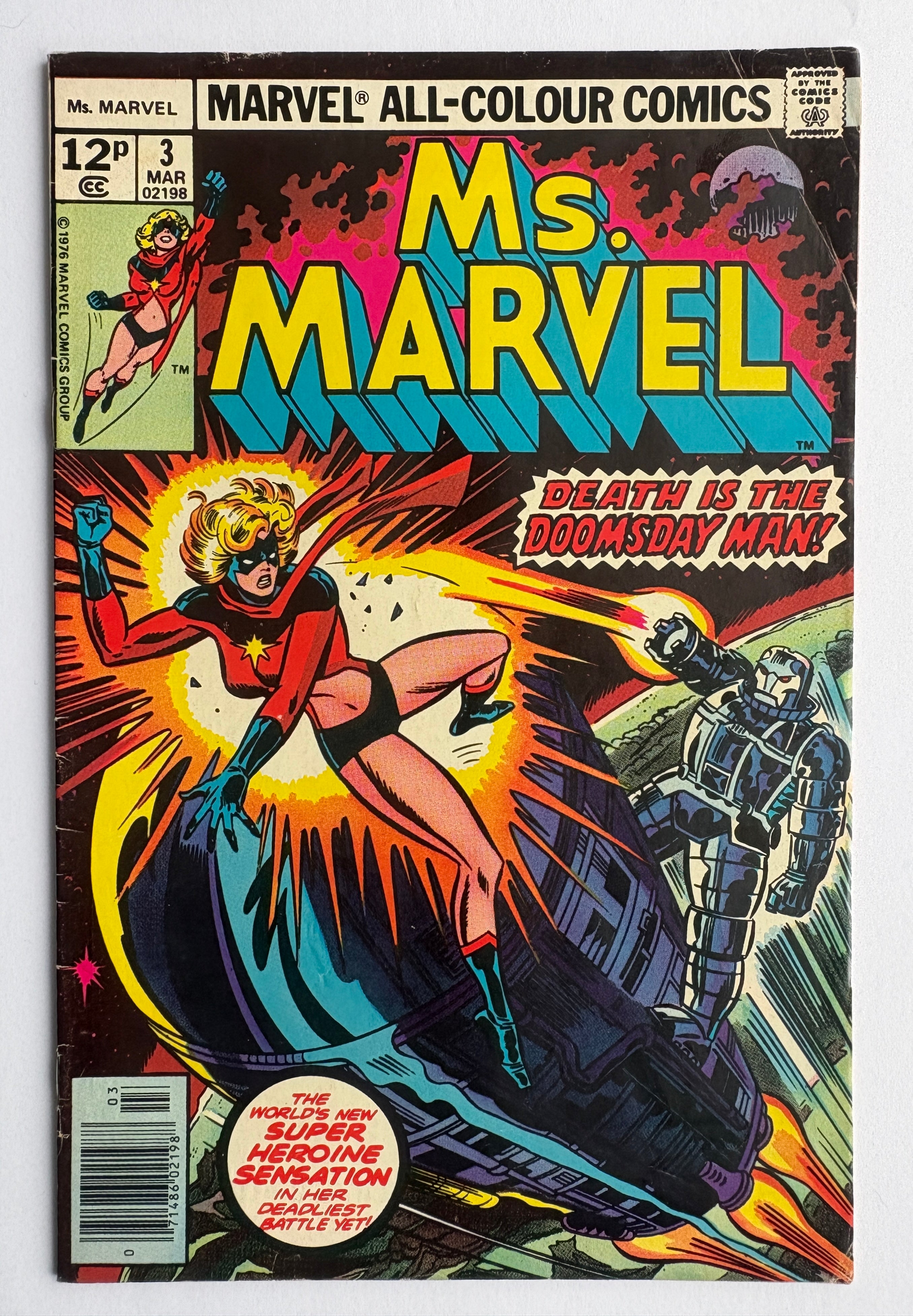 Ms. Marvel #3 - Marvel Comics UK Variant March 1977 FN+ 6.5