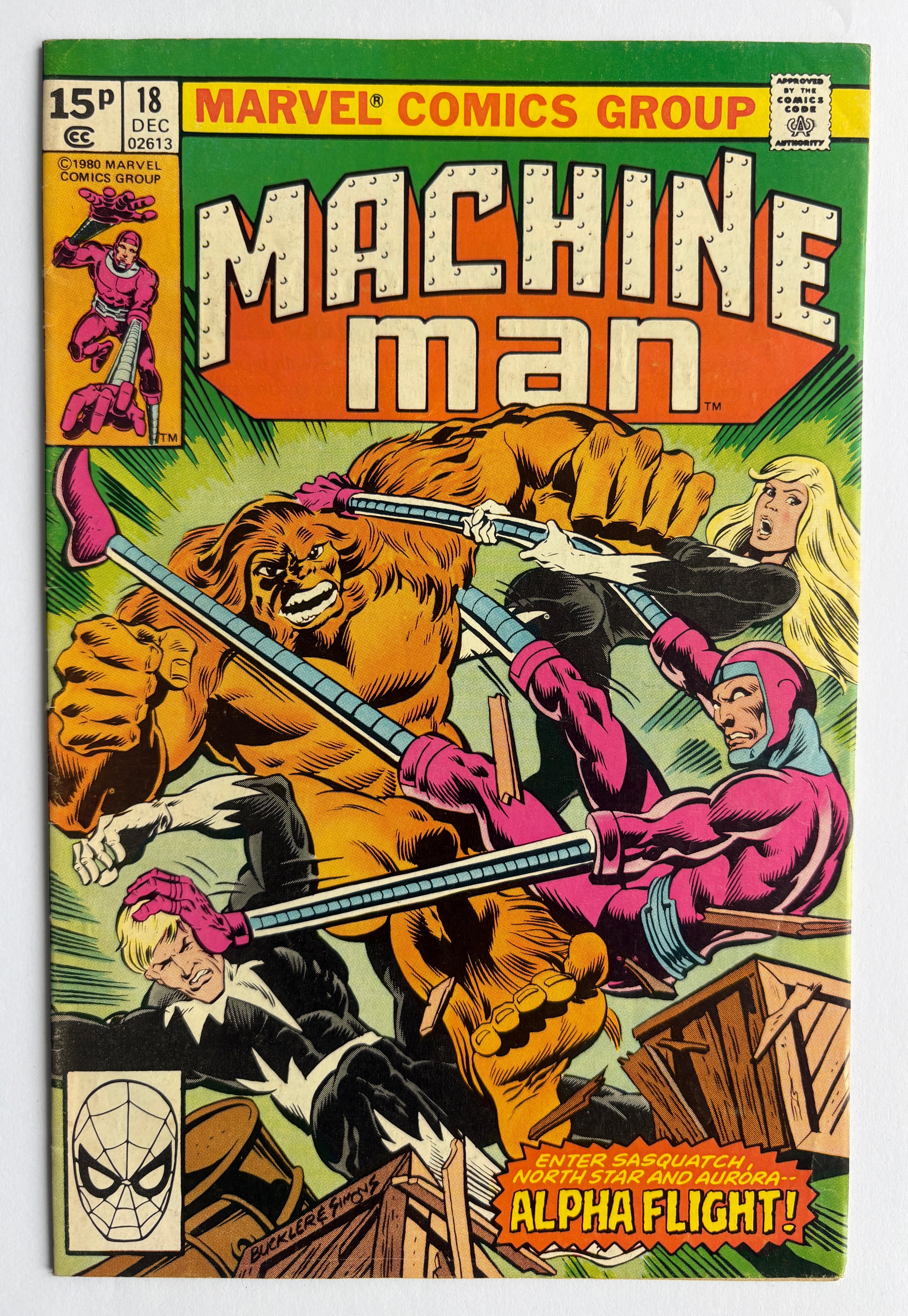 Machine Man #18 - Wendigo; Alpha Flight ties into X-Men #140 Dec 1980 FN+ 6.5