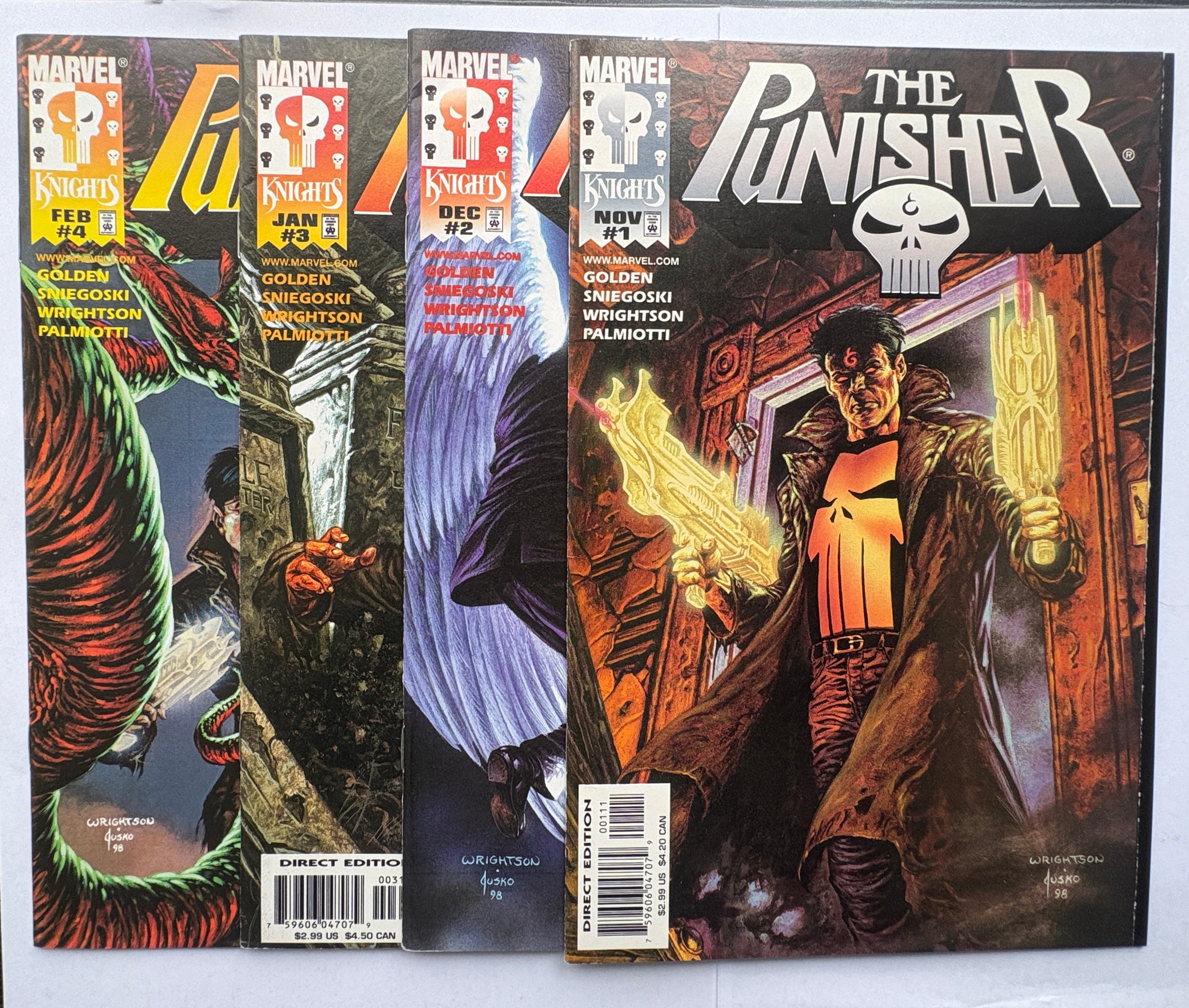 The Punisher #1 to 4 Marvel Knights Set Marvel Comics 1998/9 VF/NM 9.0