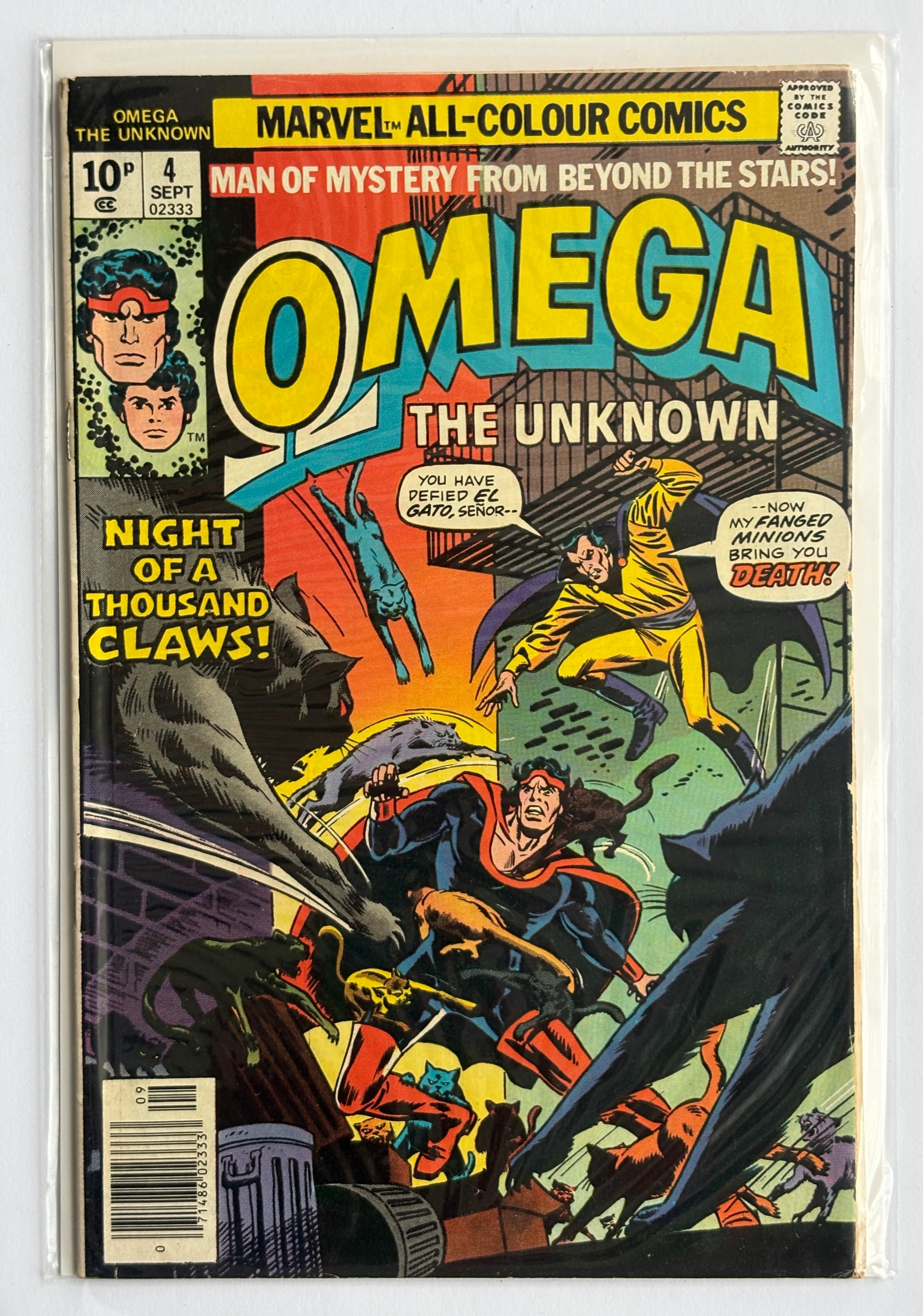 Omega the Unknown #4 - Marvel Comics UK Variant September 1976 F/VF 7.0