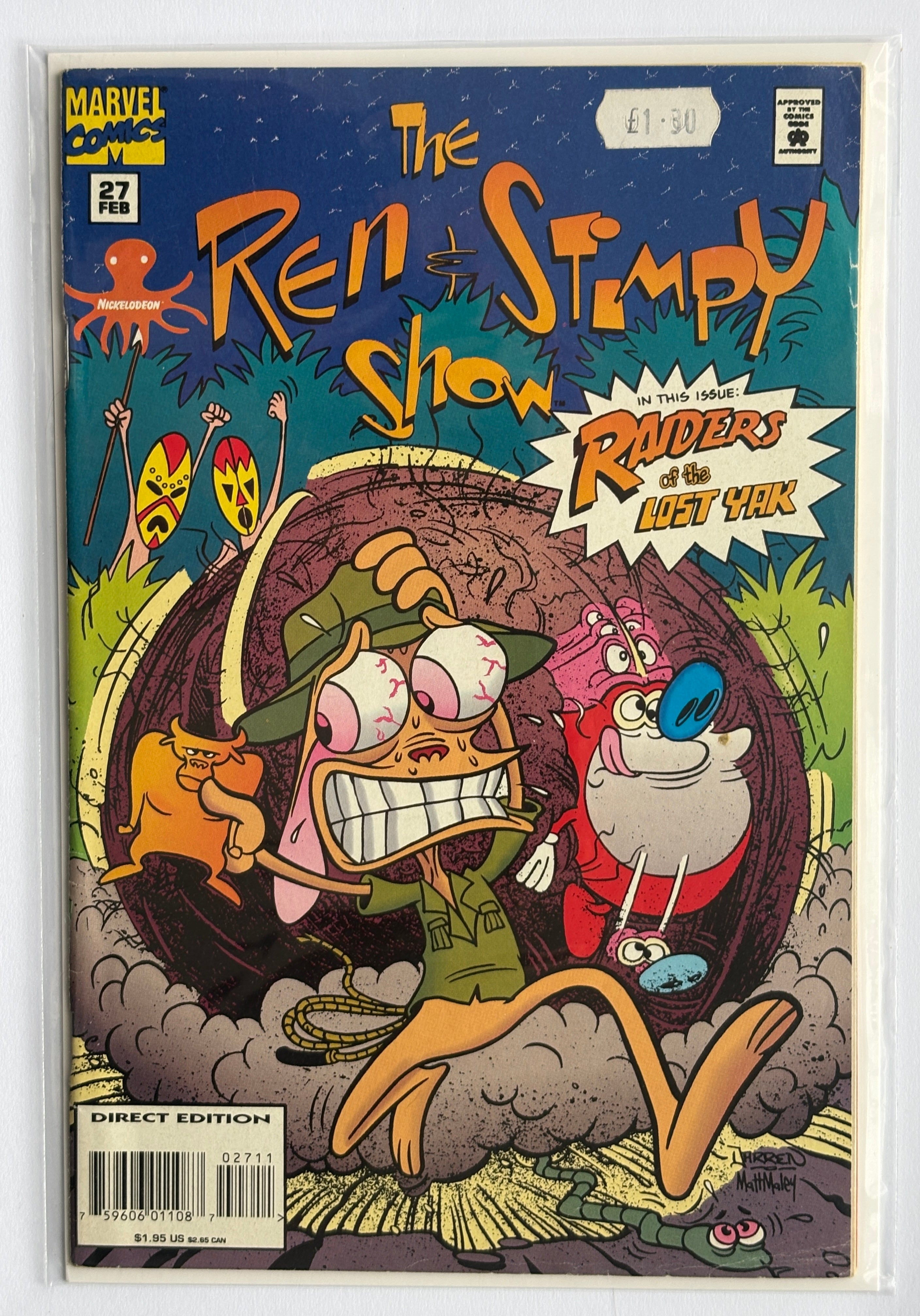 The Ren & Stimpy Show #27 - Marvel Comics February 1995 FN 6.0