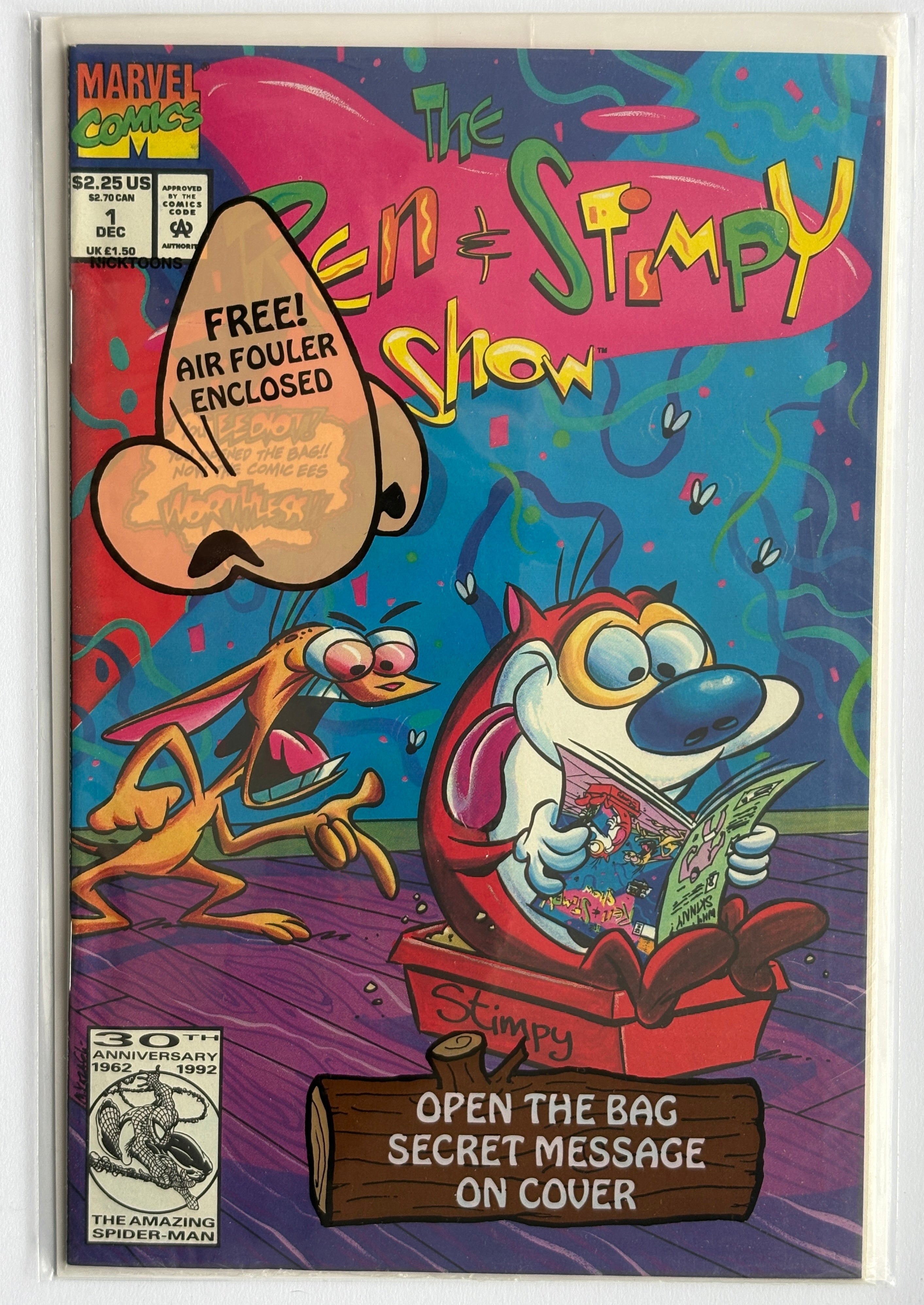 The Ren & Stimpy Show #1 - Sealed with Sticker Enclosed Marvel December 1992