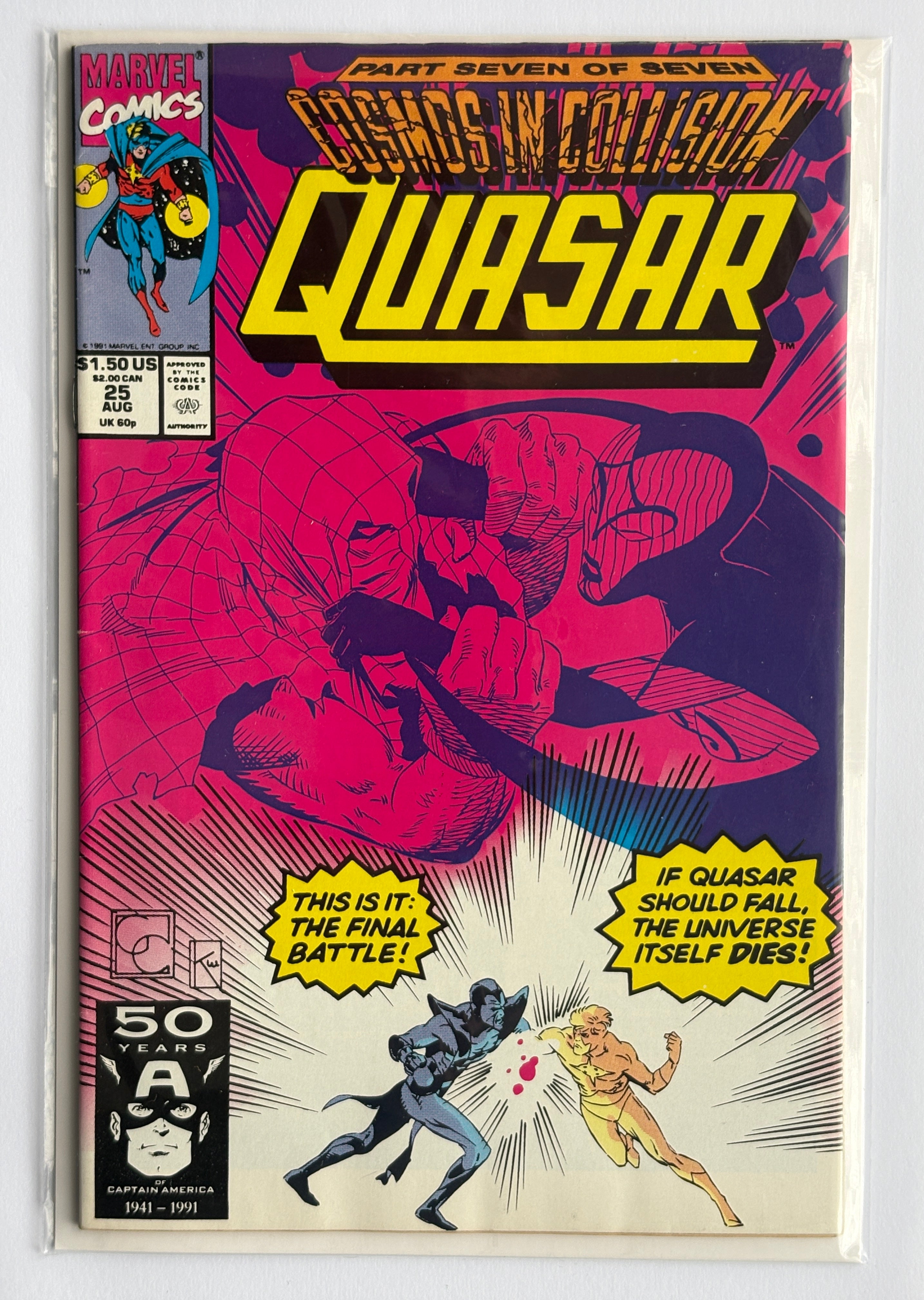 Quasar #25 - Marvel Comics August 1991 VF- 7.5