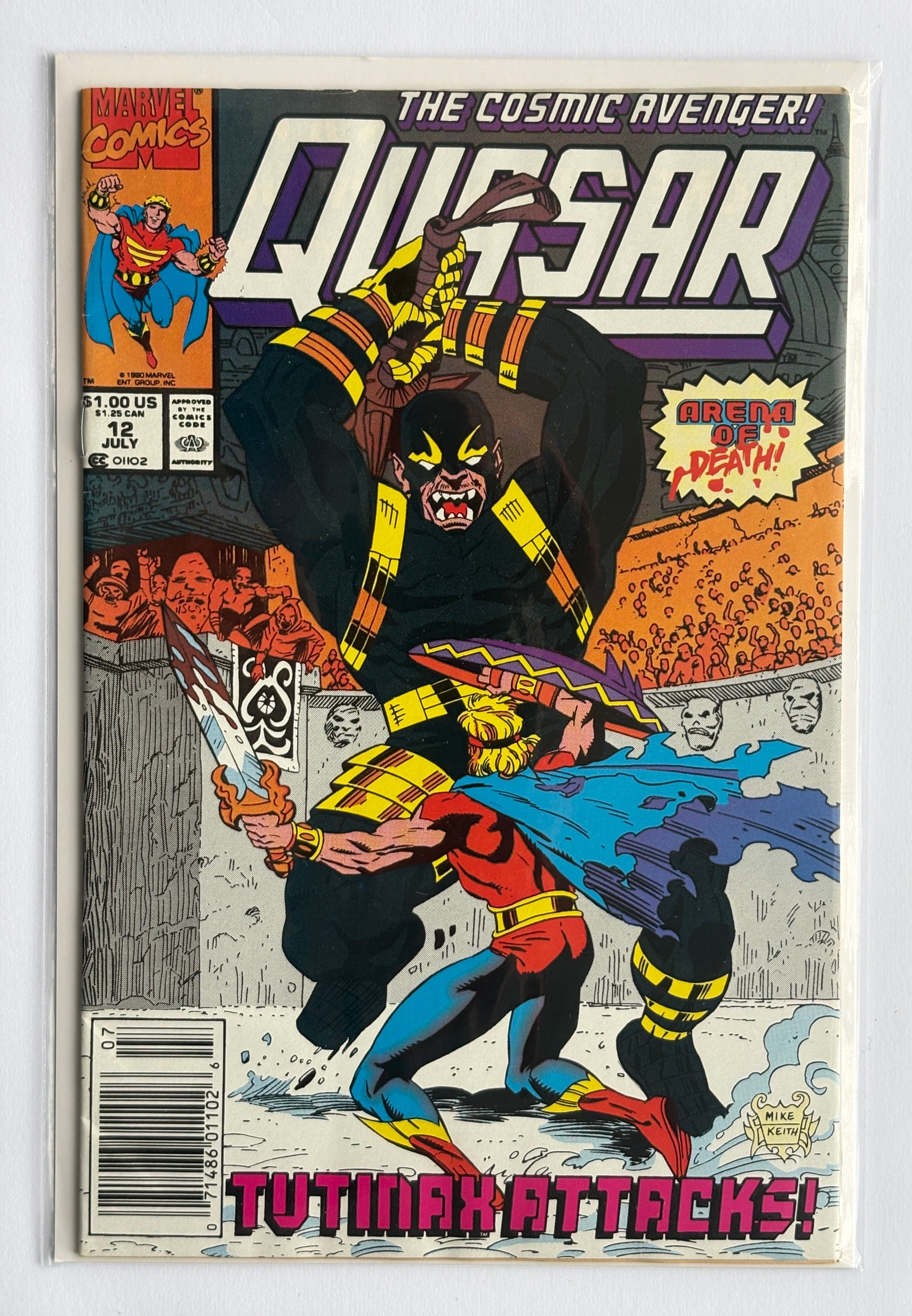 Quasar #12 - Marvel Comics Newsstand July 1990 F/VF 7.0