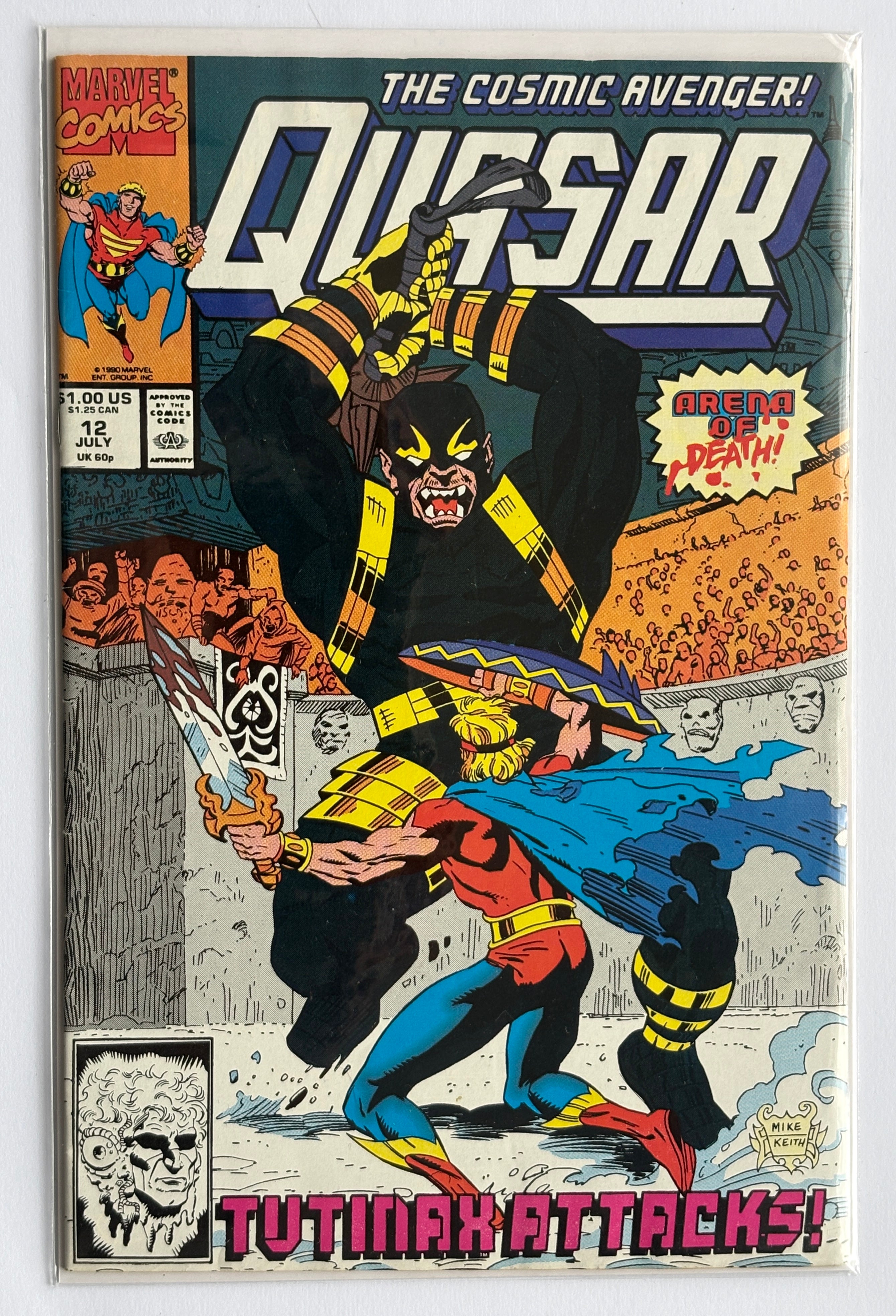 Quasar #12 - Marvel Comics Direct Edition July 1990 F/VF 7.0