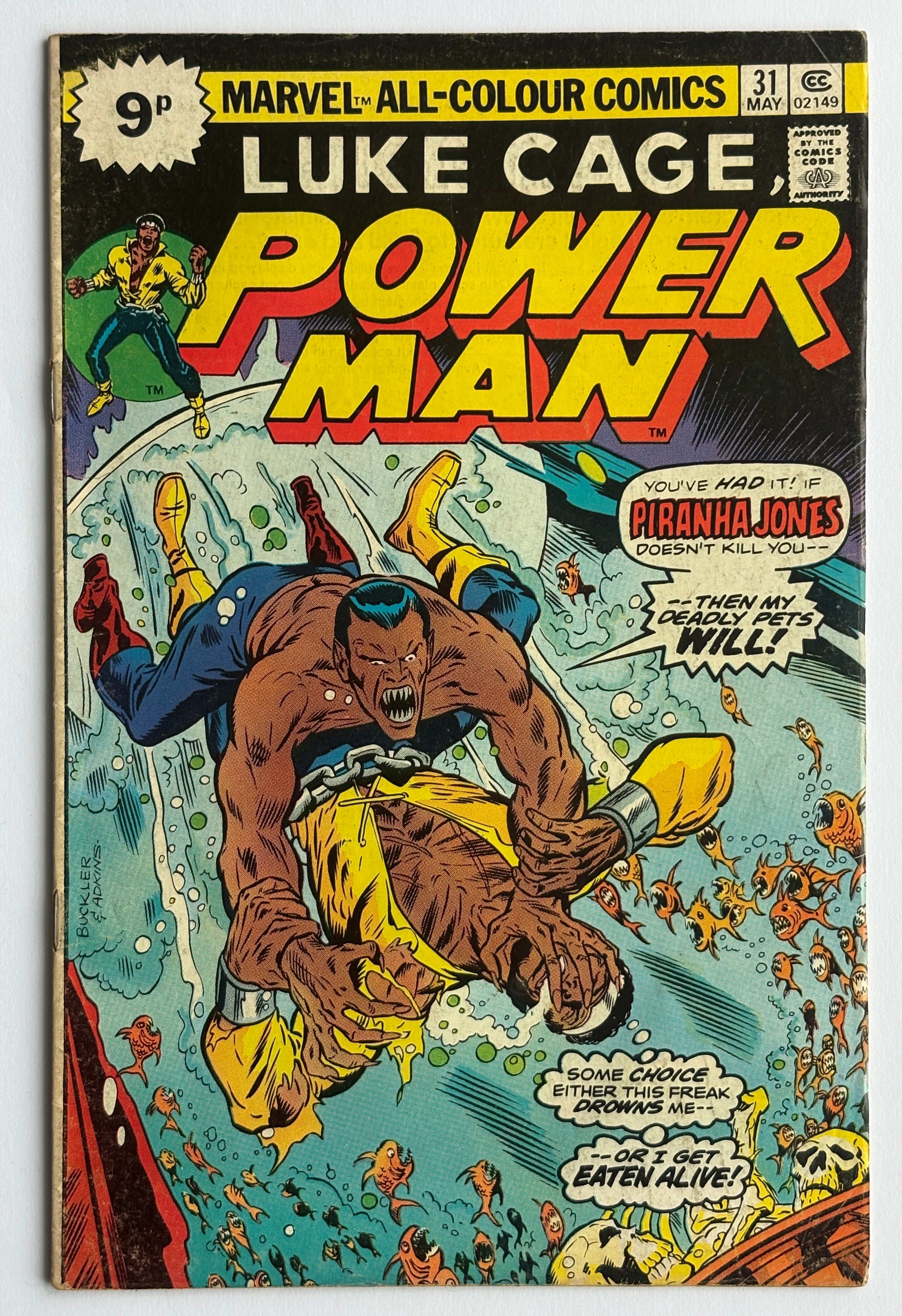 Luke Cage Power Man #31 - Marvel Comics UK Variant May 1976 FN- 5.5