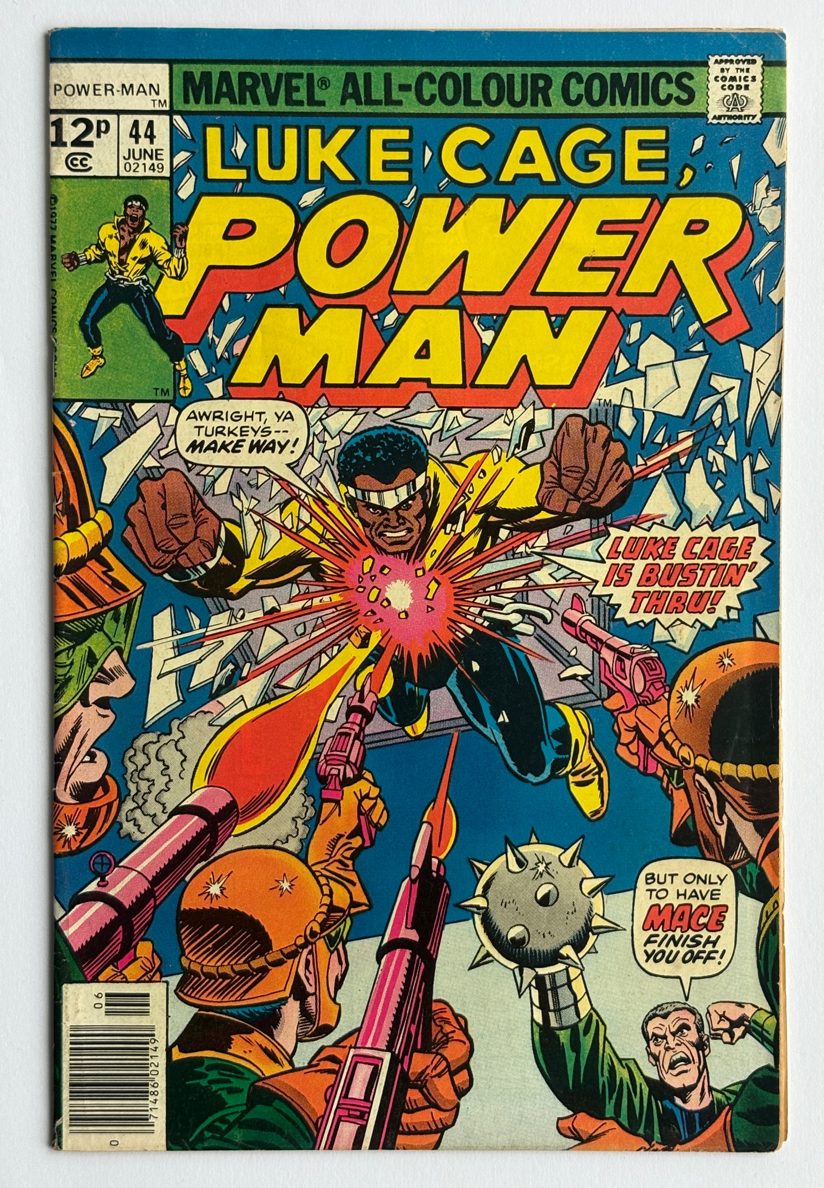 Luke Cage Power Man #44 - Marvel Comics UK Variant June 1977 FN+ 6.5