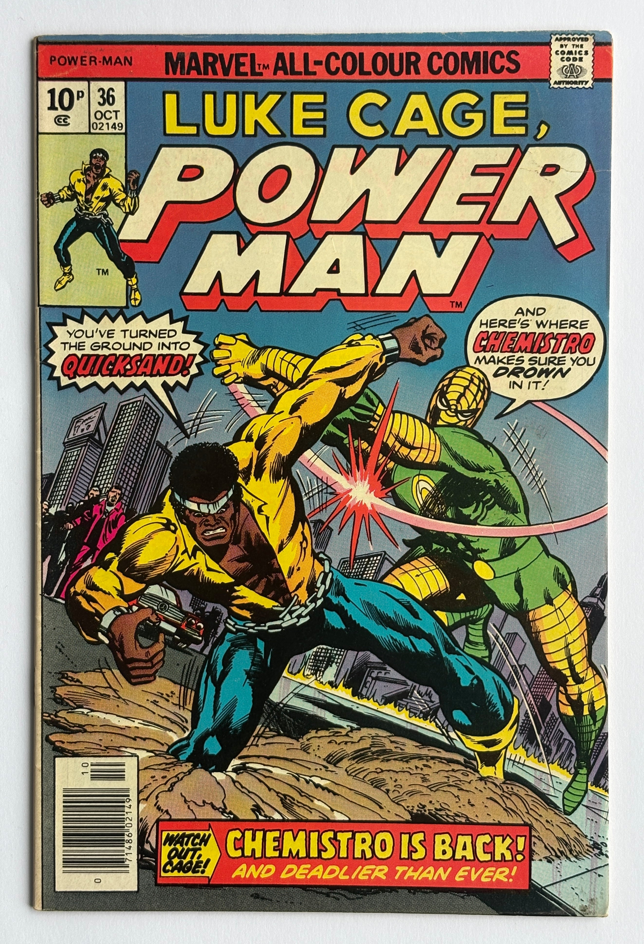 Luke Cage Power Man #36 - Marvel Comics UK Variant October 1976 F/VF 7.0