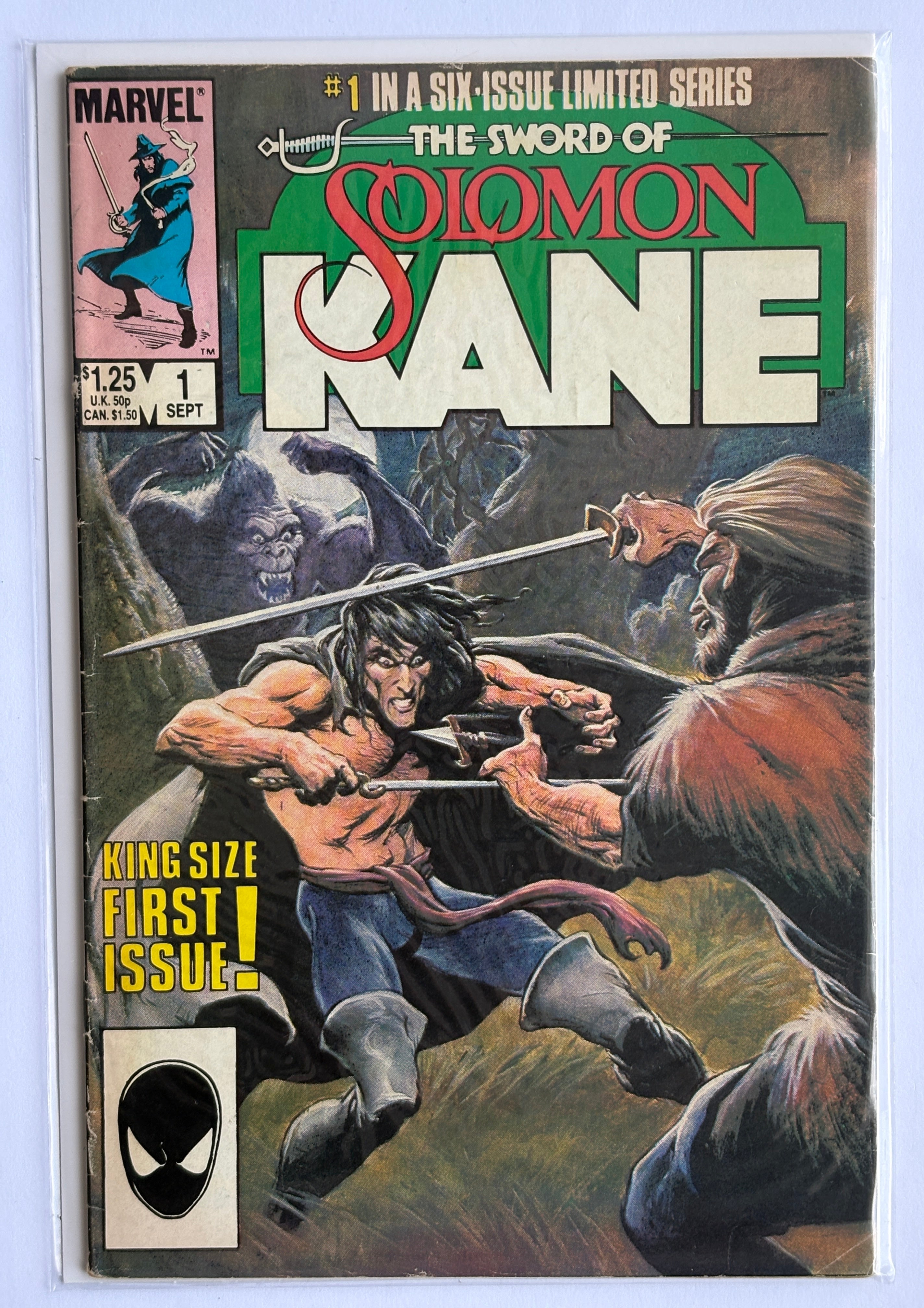 The Sword of Solomon Kane #1 (1 of 6) DC Comics September 1985 VG- 3.5
