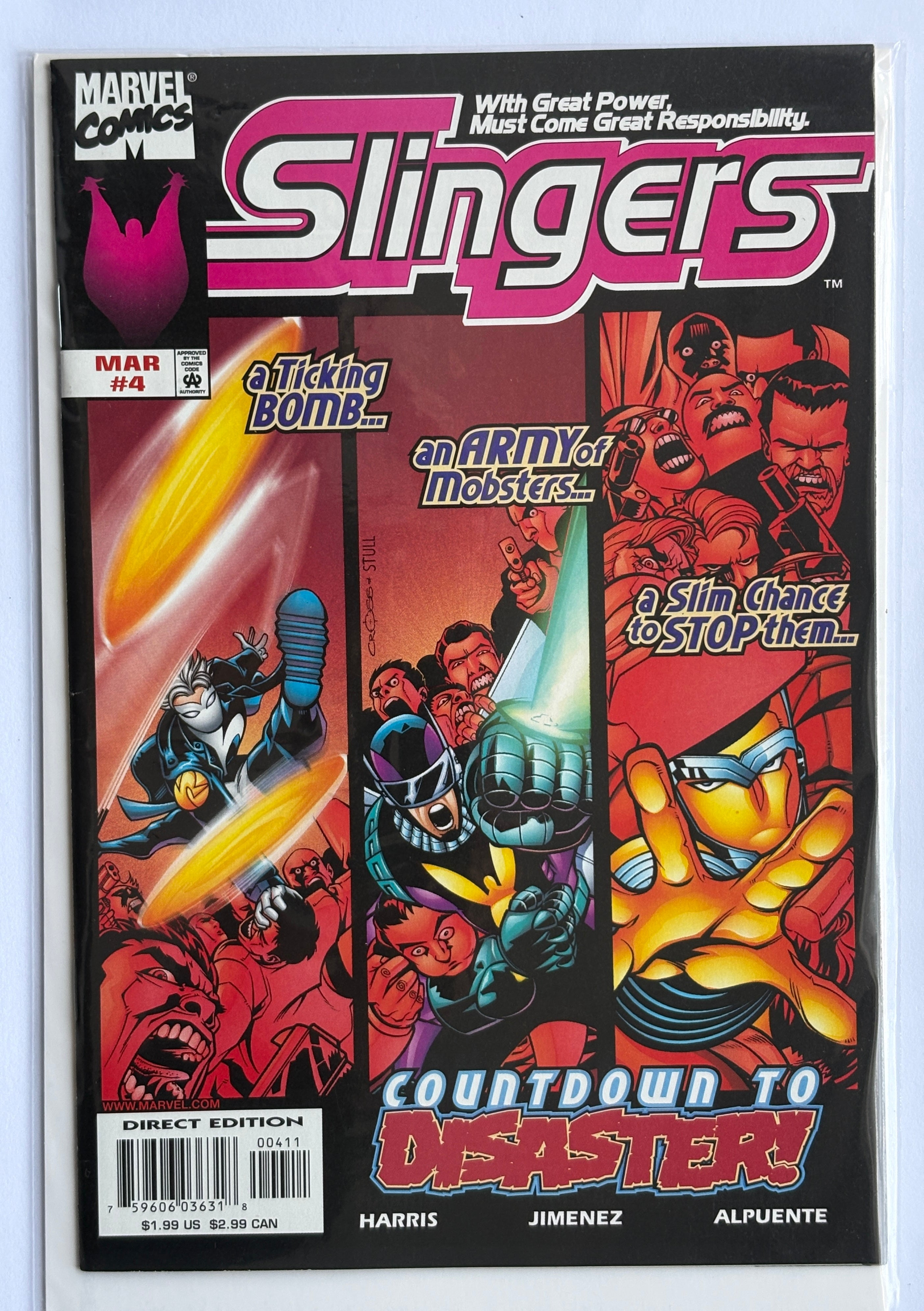 Slingers #4 - 1st Printing - Marvel Comics - March 1999 VF- 7.5