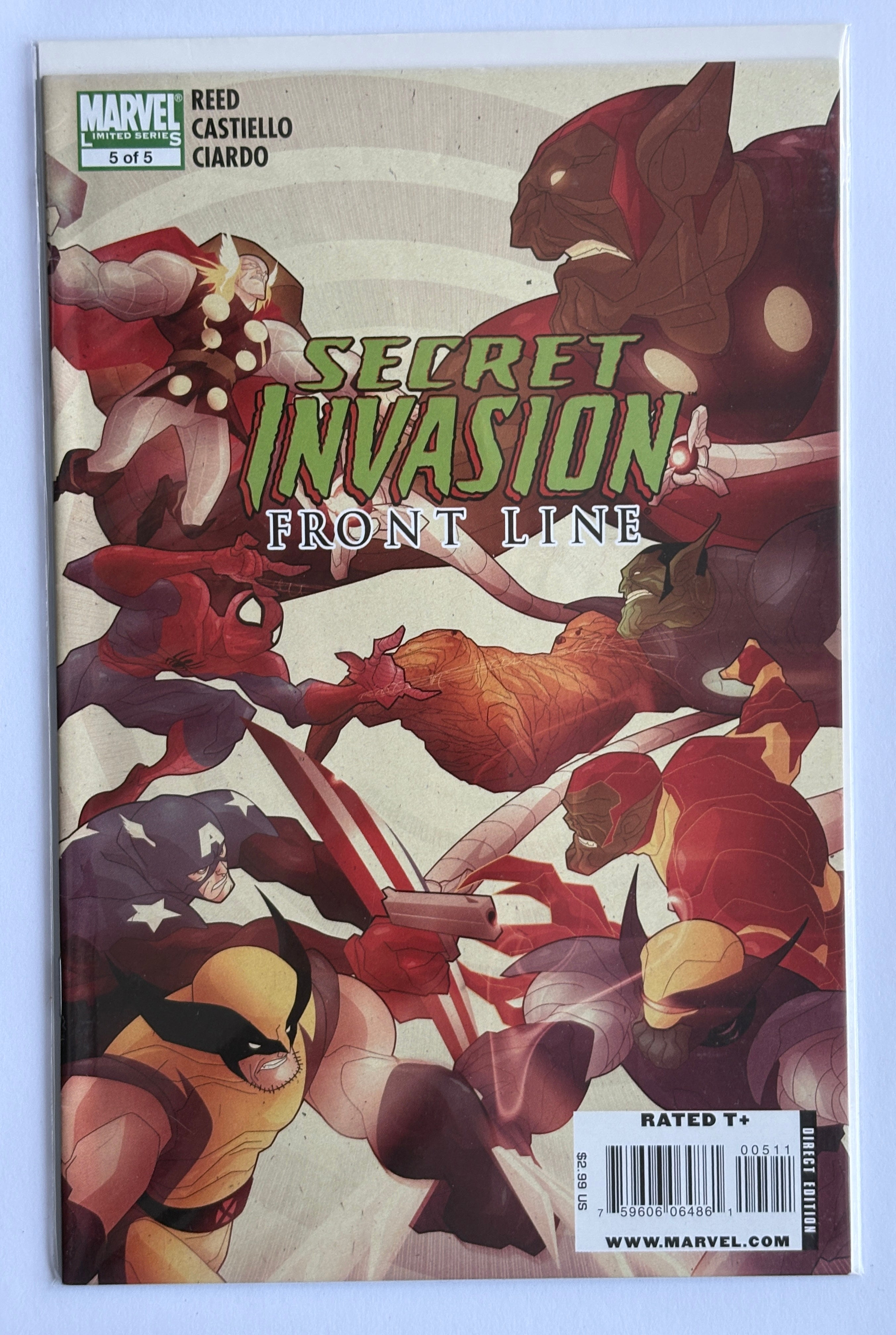 Secret Invasion Front Line #5 - 1st Printing Marvel Comics January 2009 VF- 7.5