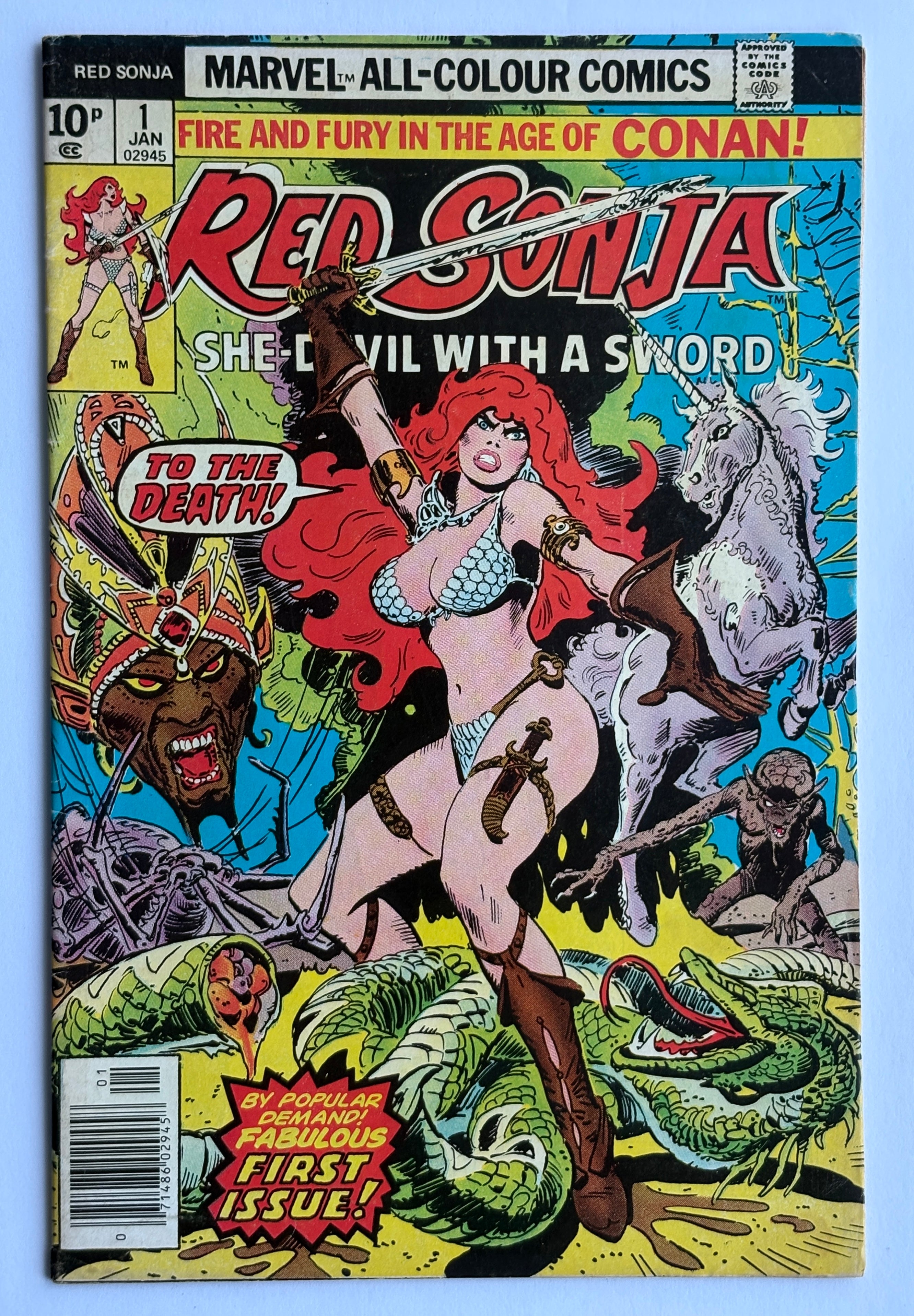 Red Sonja #1 - Marvel Comics UK Variant - January 1977 FN 6.0