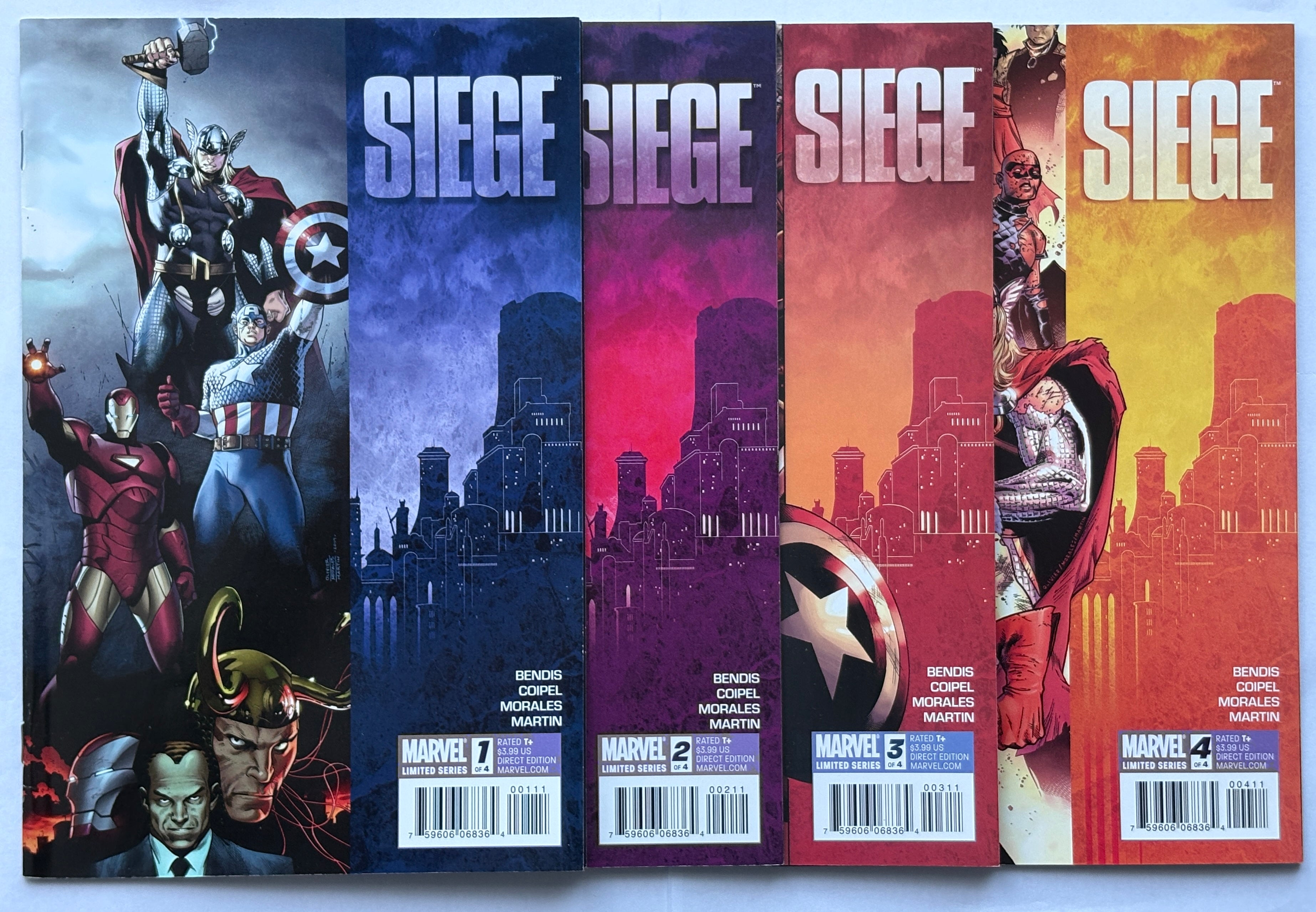 Siege #1 to 4 Complete Set (4 Comics) Marvel Limited Series 2010 VF 8.0