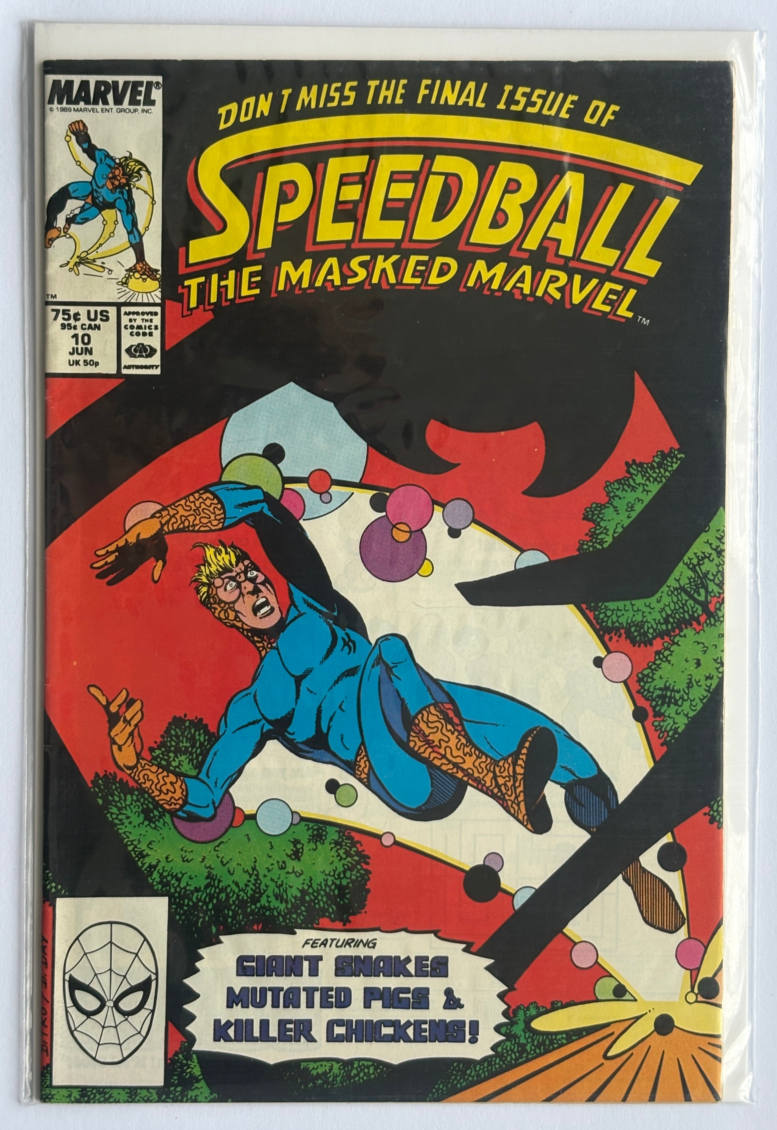 Speedball #10 The Masked Marvel - Marvel Comics June 1989 FN+ 6.5