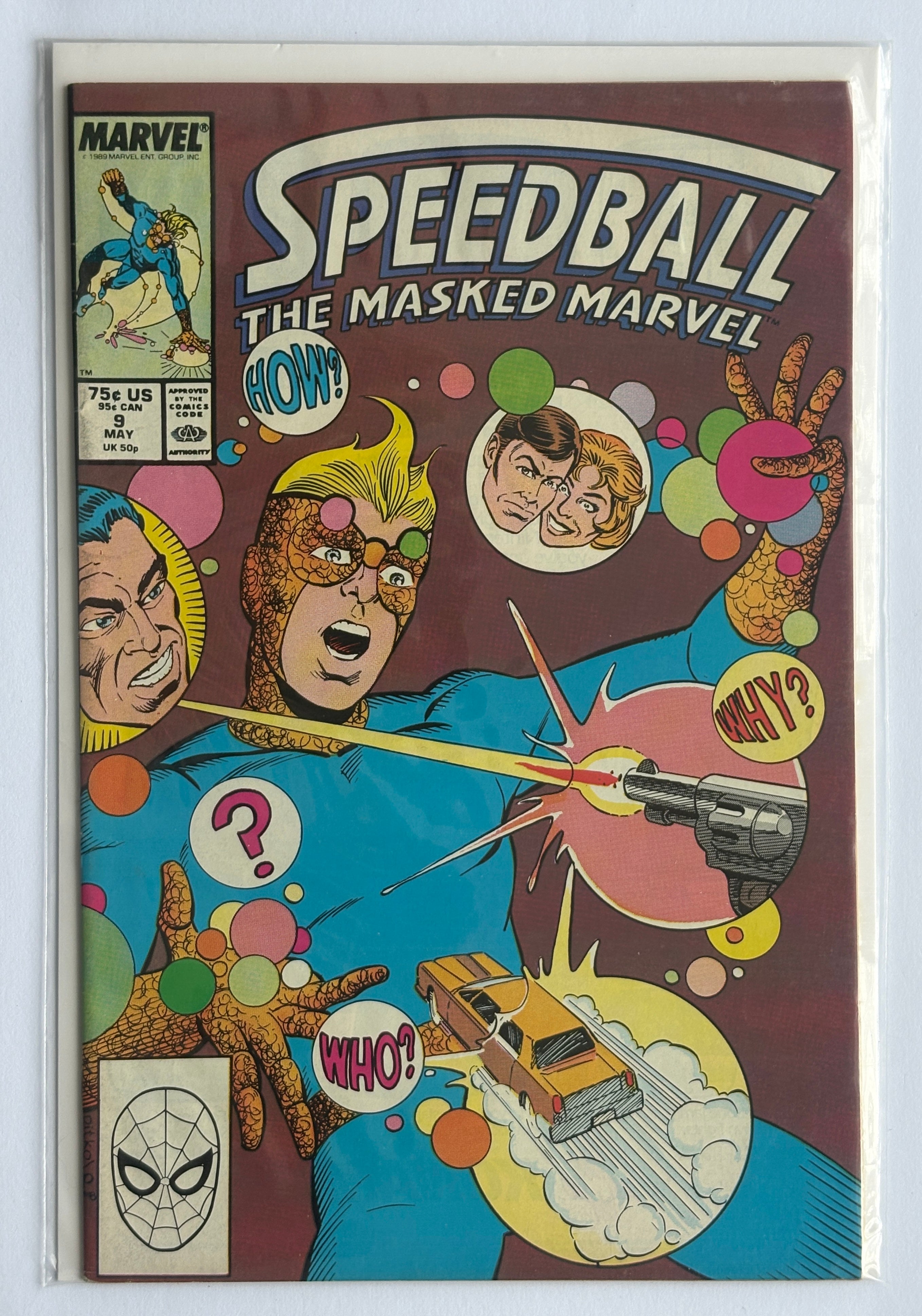 Speedball #9 The Masked Marvel - Marvel Comics May 1989 F/VF 7.0