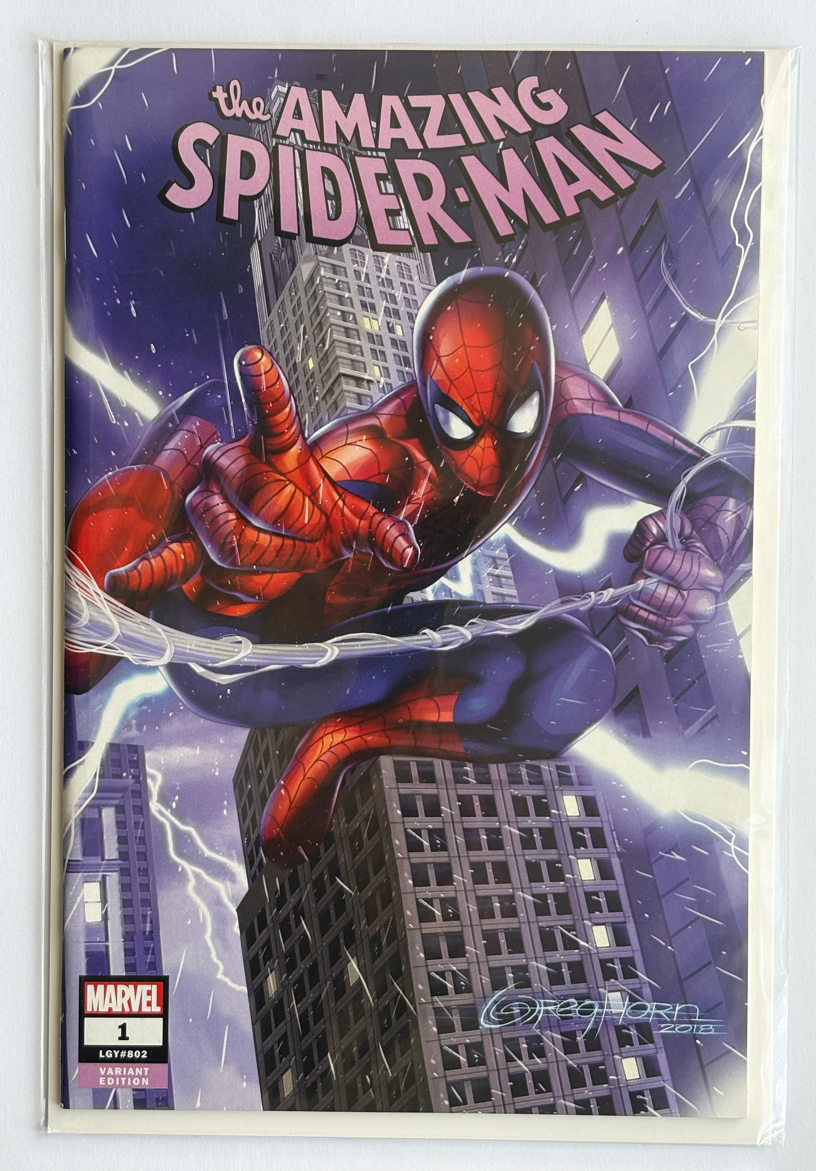 The Amazing Spider-Man #1 - Greg Horn Trade Dress Variant Marvel 2018 NM 9.4