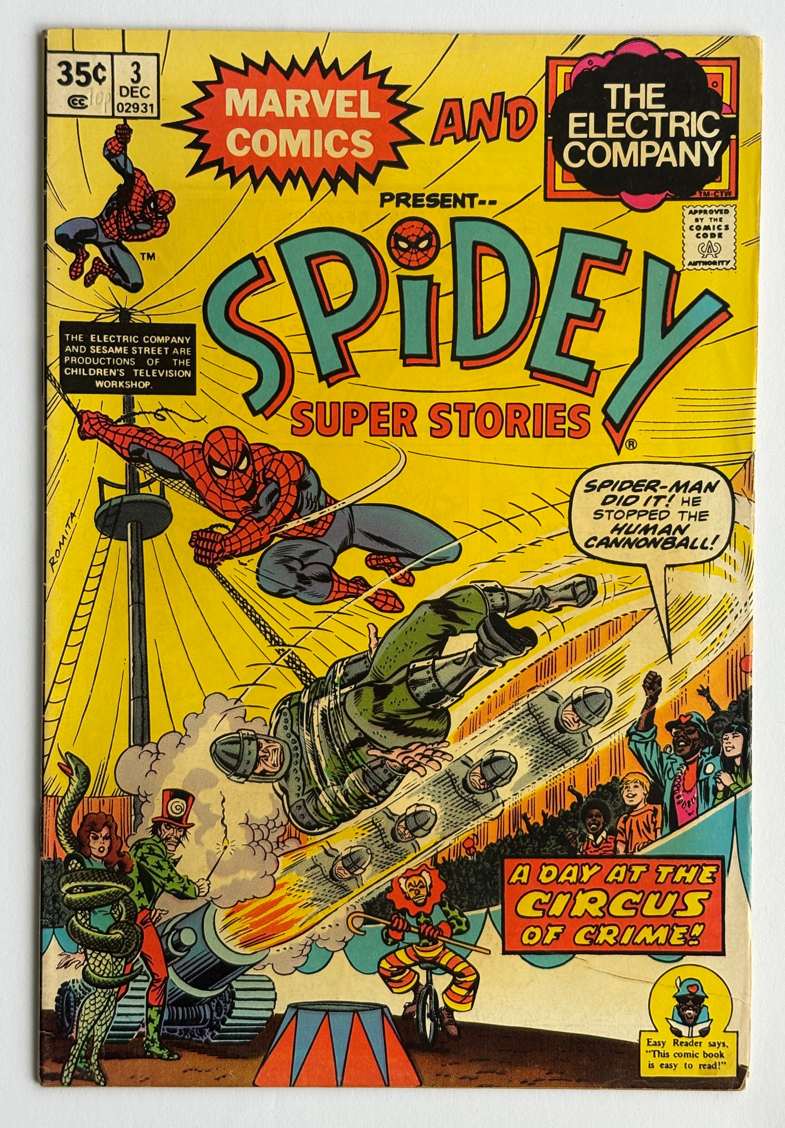 Spidey Super Stories #3 - Spider-Man The Electric Company - Dec 1974 - VF 8.0