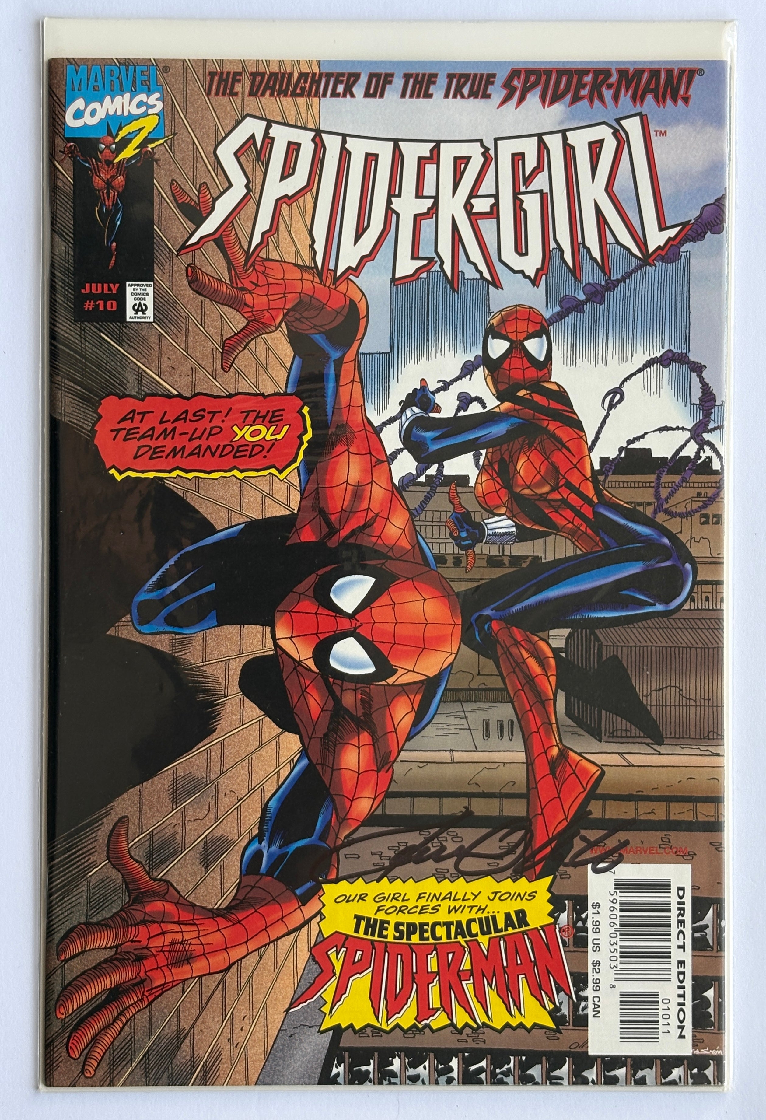 Spider-Girl #10 - Signed by Pat Olliffe Marvel Comics July 1999 VF/NM 9.0