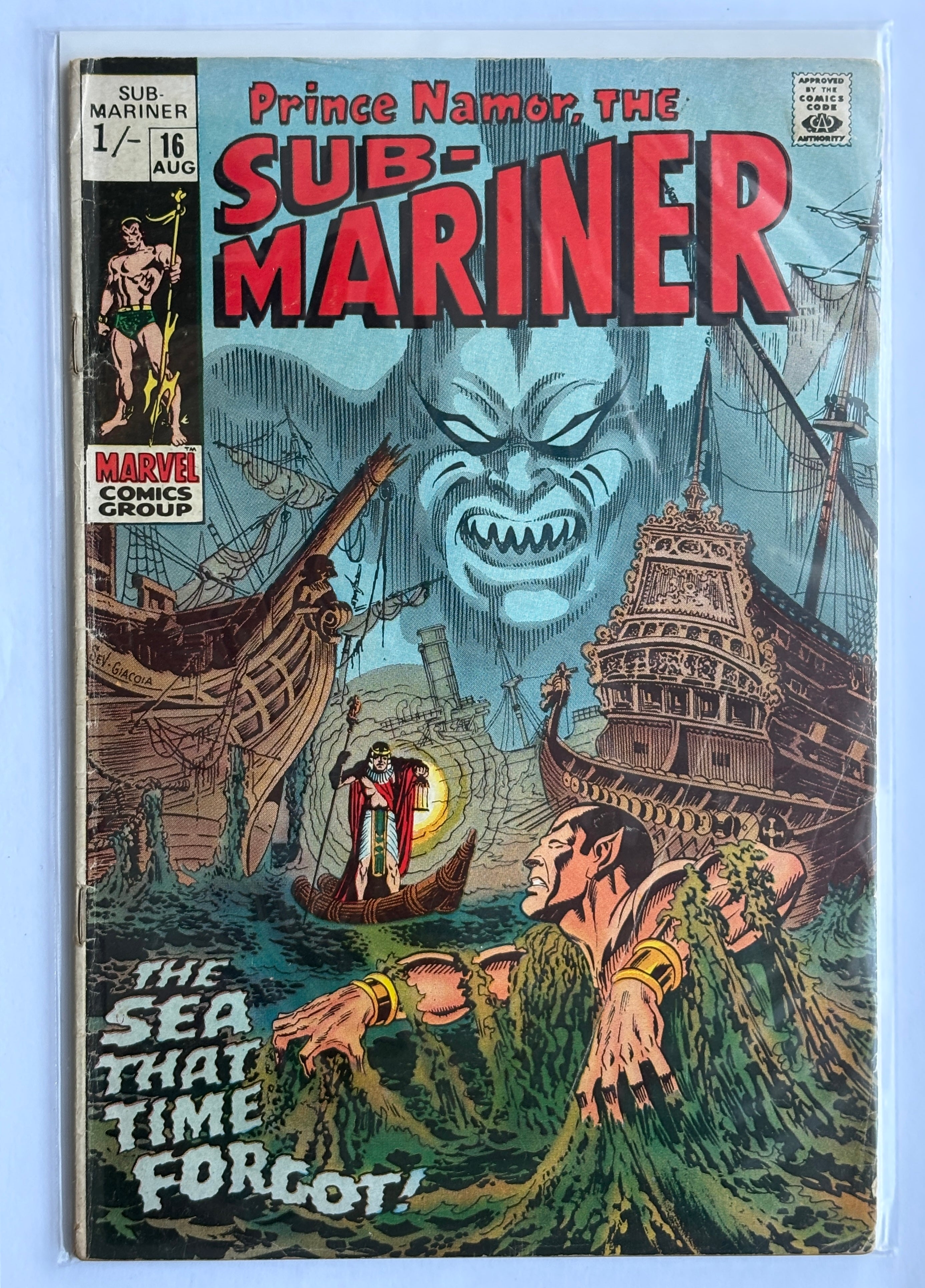 The Sub-Mariner #16 - Marvel Comics UK Variant (Shilling) August 1969 VG+ 4.5