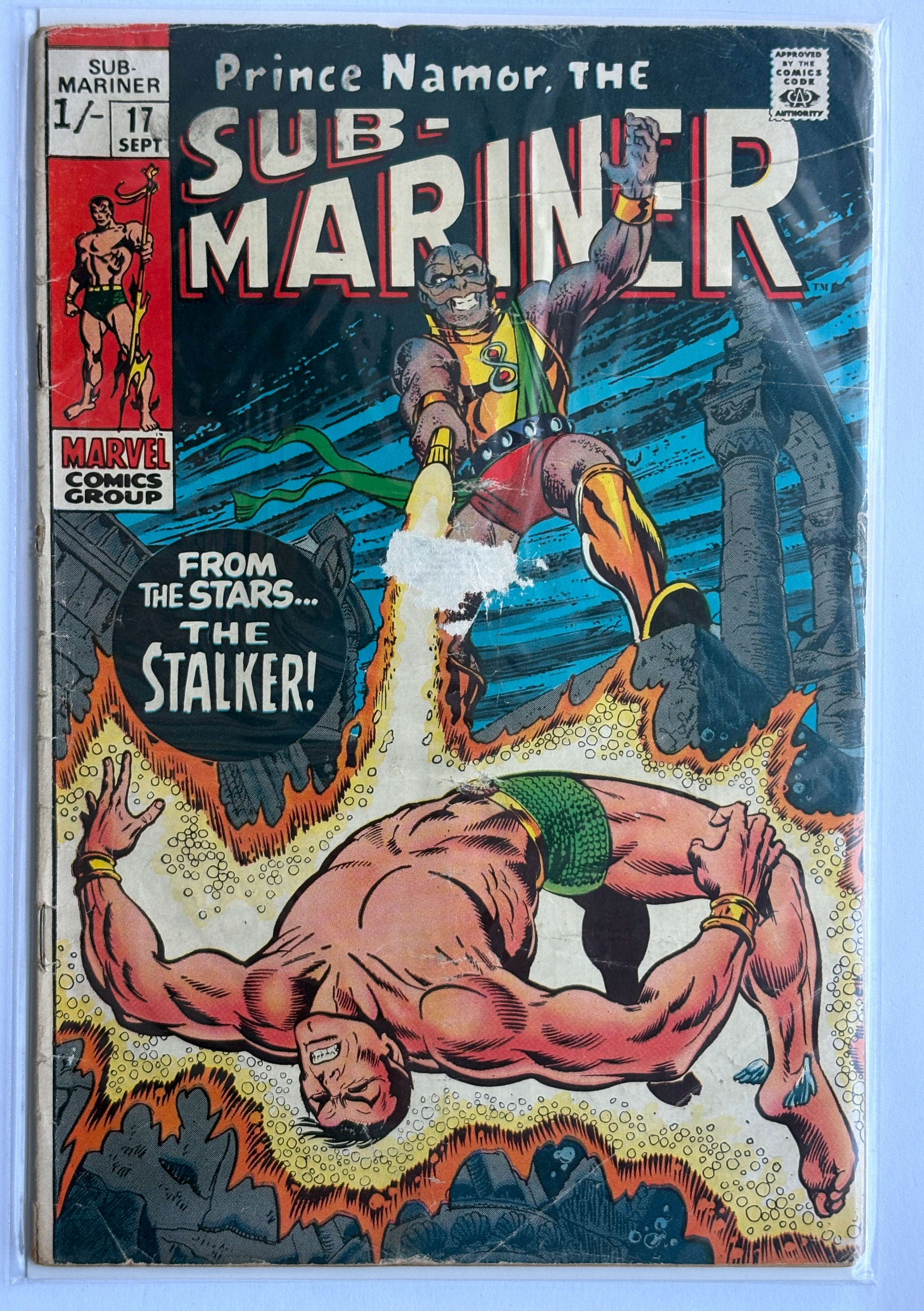 The Sub-Mariner #17 - Marvel Comics UK Variant (Shilling) September 1969 GD+ 2.5