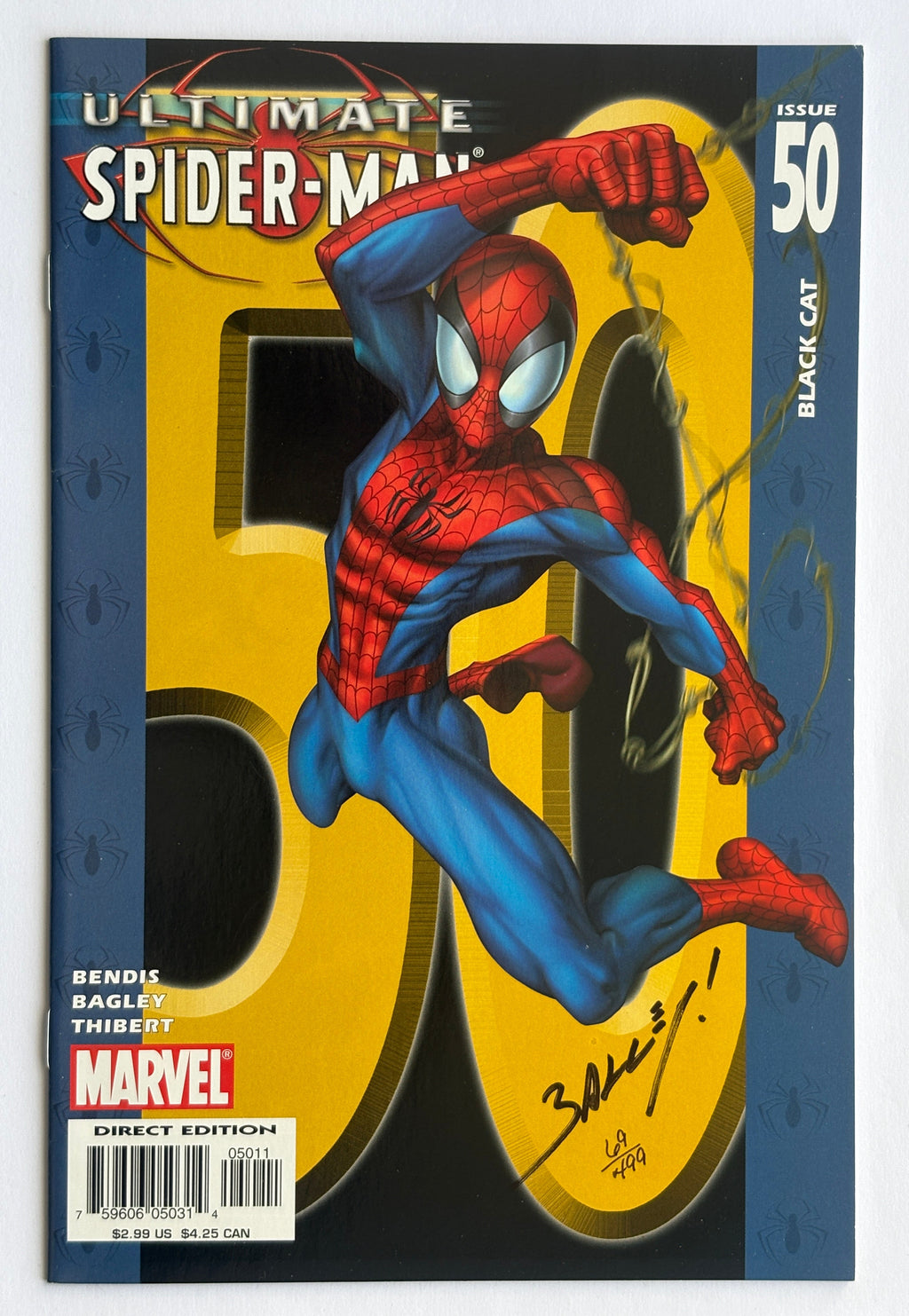 Ultimate Spider-Man #50 - 1st Printing Signed by Mark Bagley 2004 VF+ 8.5