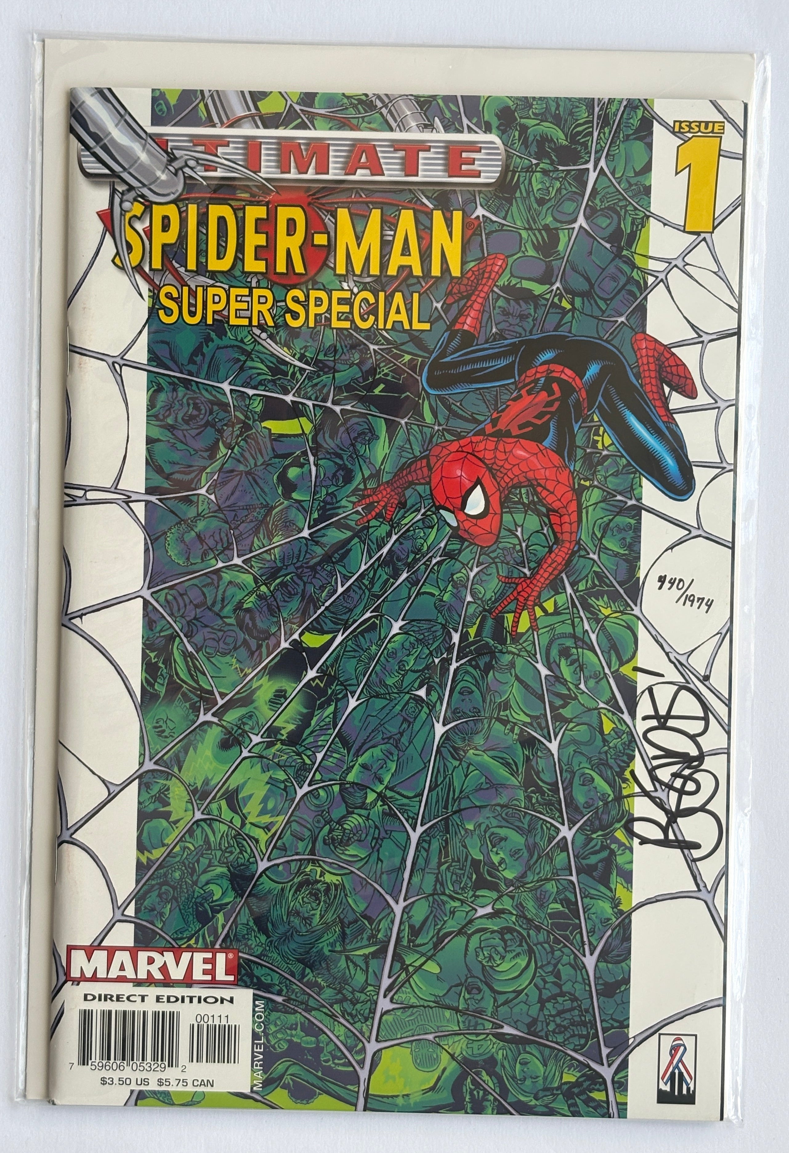 Ultimate Spider-Man Super  Special #1 - DF Signed Brian Bendis 2002 VF/NM 9.0