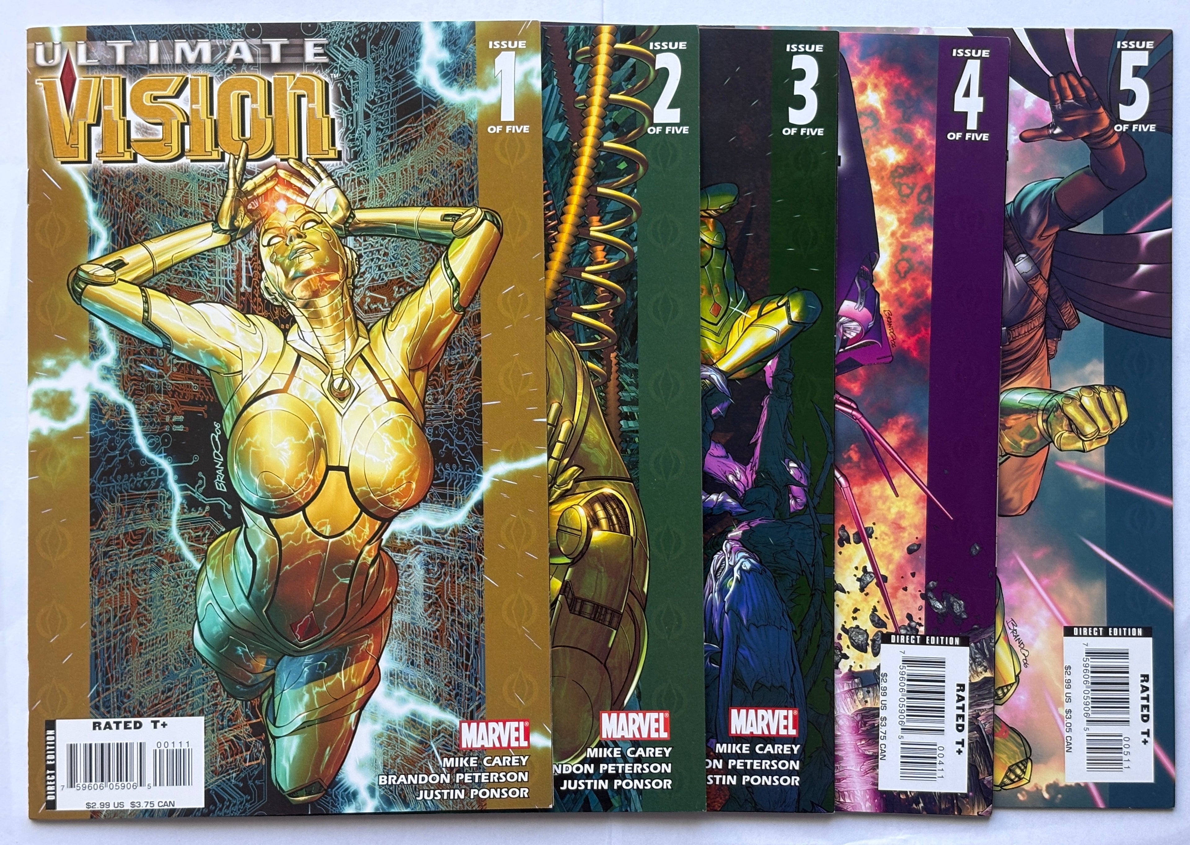Ultimate Vision #1 to 5 (5 Comic Set) Marvel Comics 2007/8 VF- 7.5