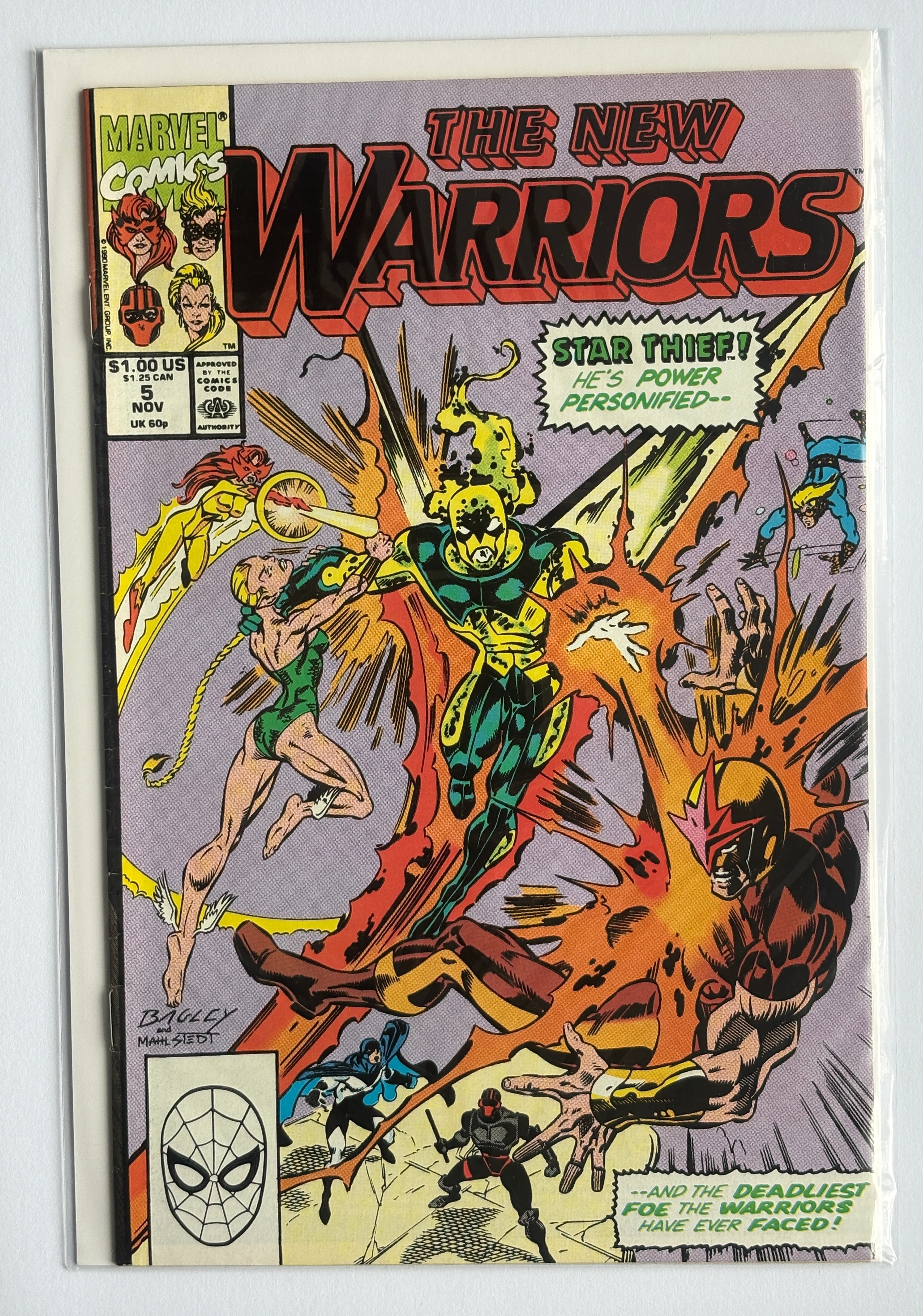 The New Warriors #5 - Marvel Comics November 1990 VF- 7.5