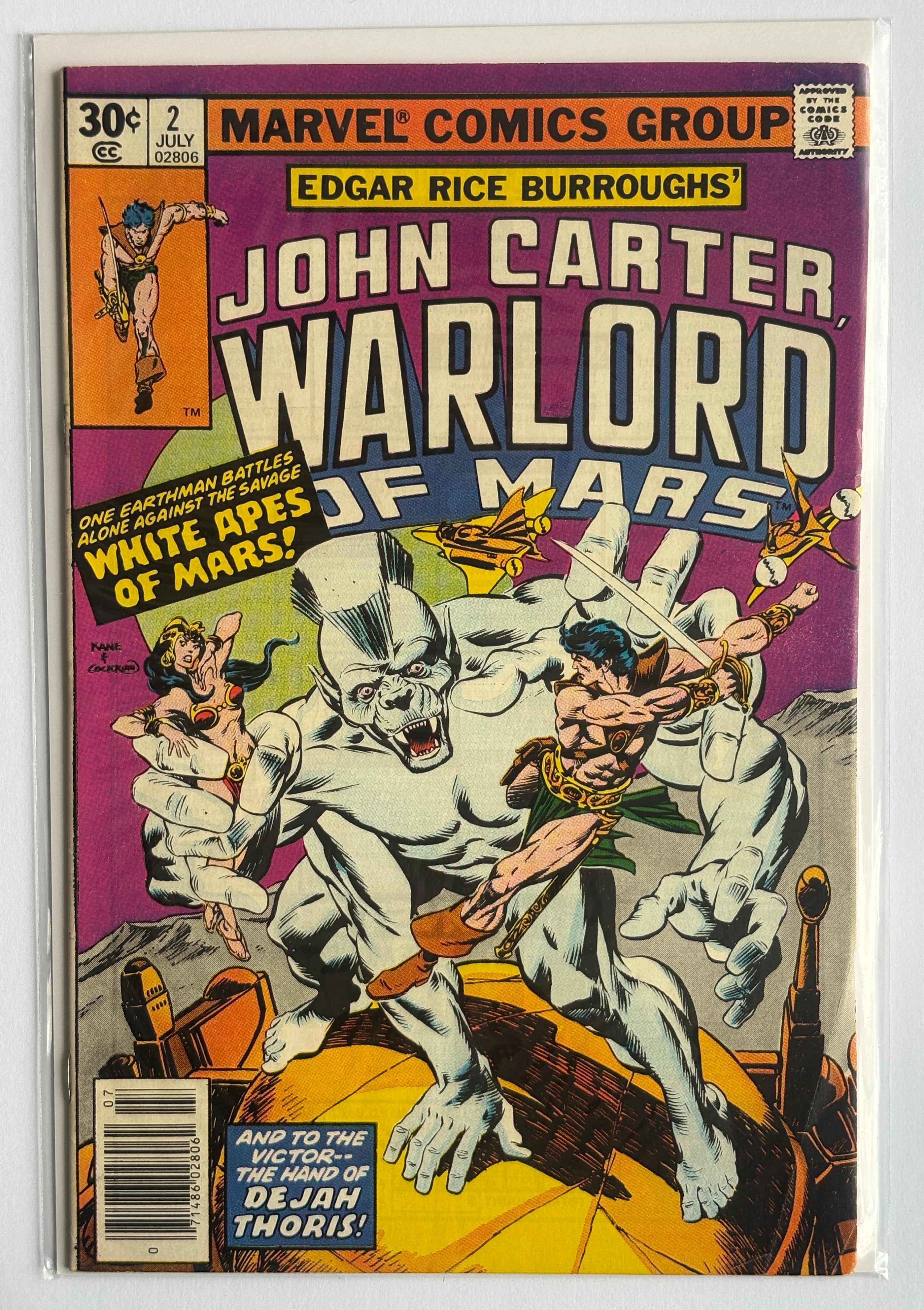 John Carter Warlord of Mars #2 - Marvel Comics July 1977 VF- 7.5