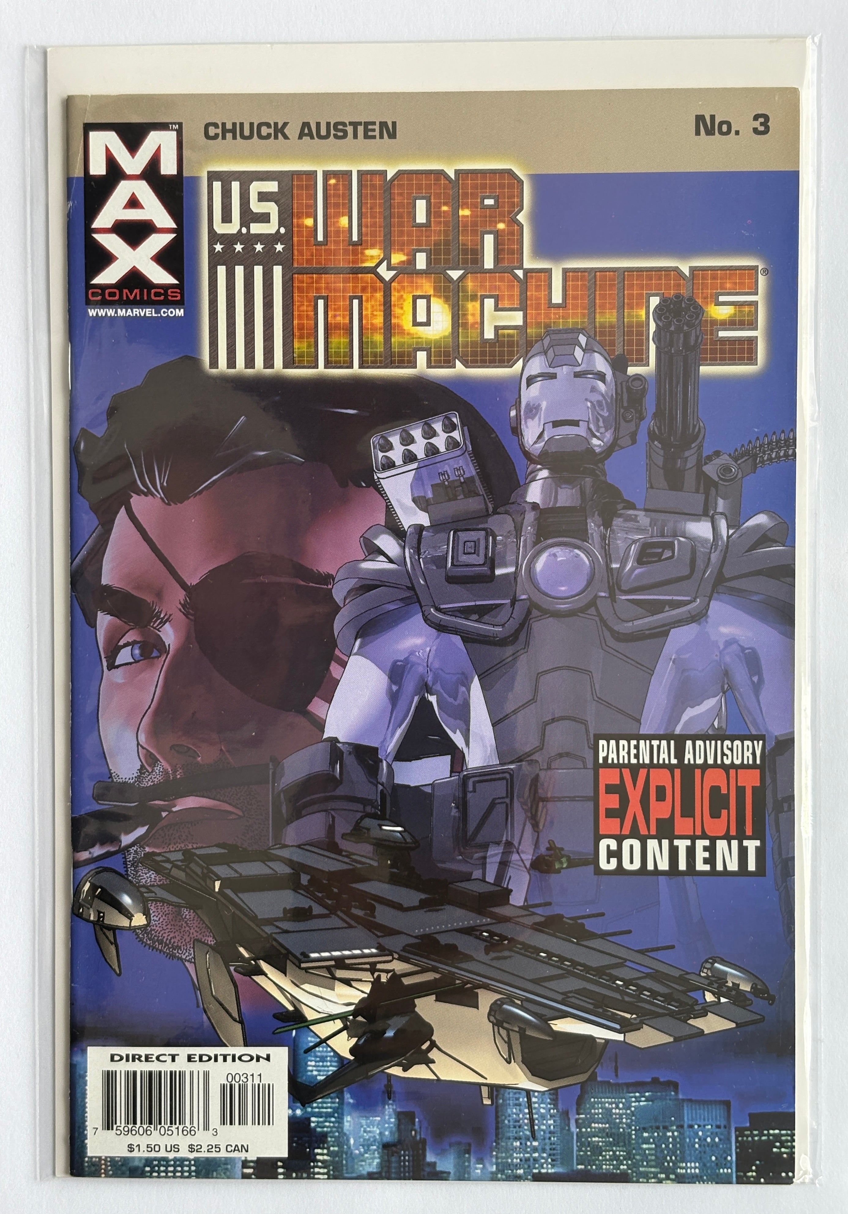 U.S. War Machine #3 - 1st Print - Marvel Max Comics December 2001 VF- 7.5