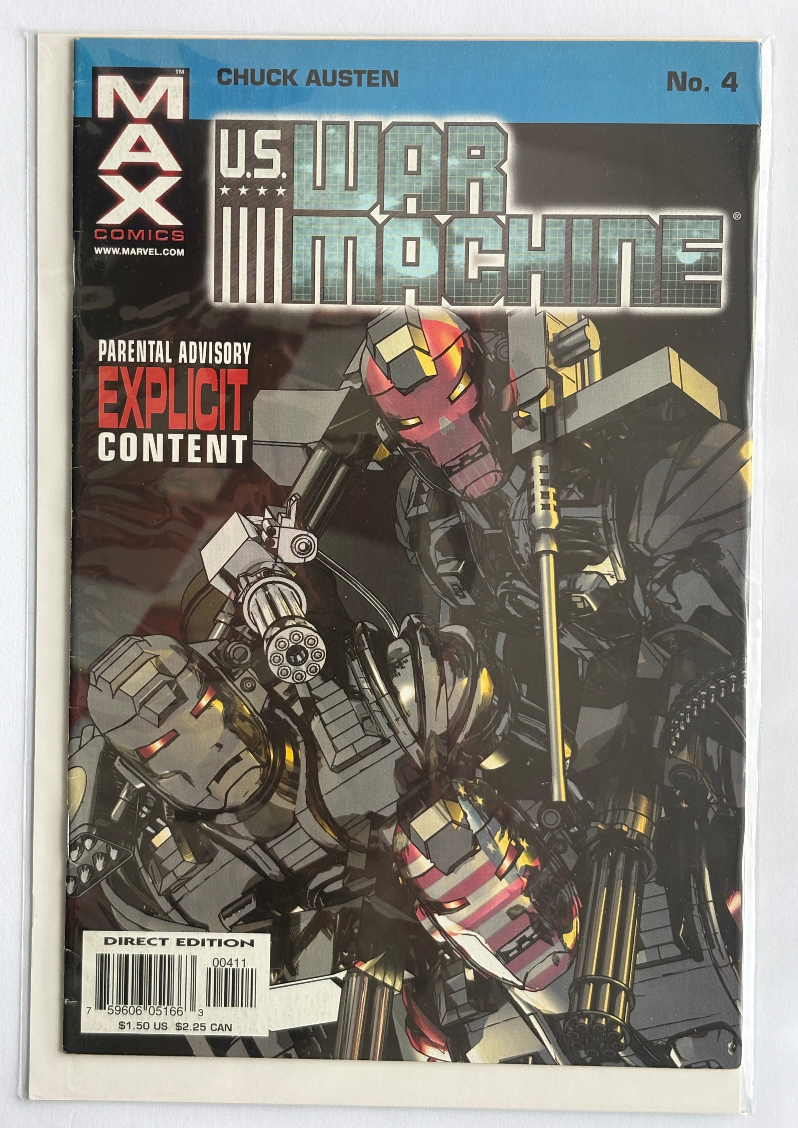 U.S. War Machine #4 - 1st Print - Marvel Max Comics December 2001 VF 8.0