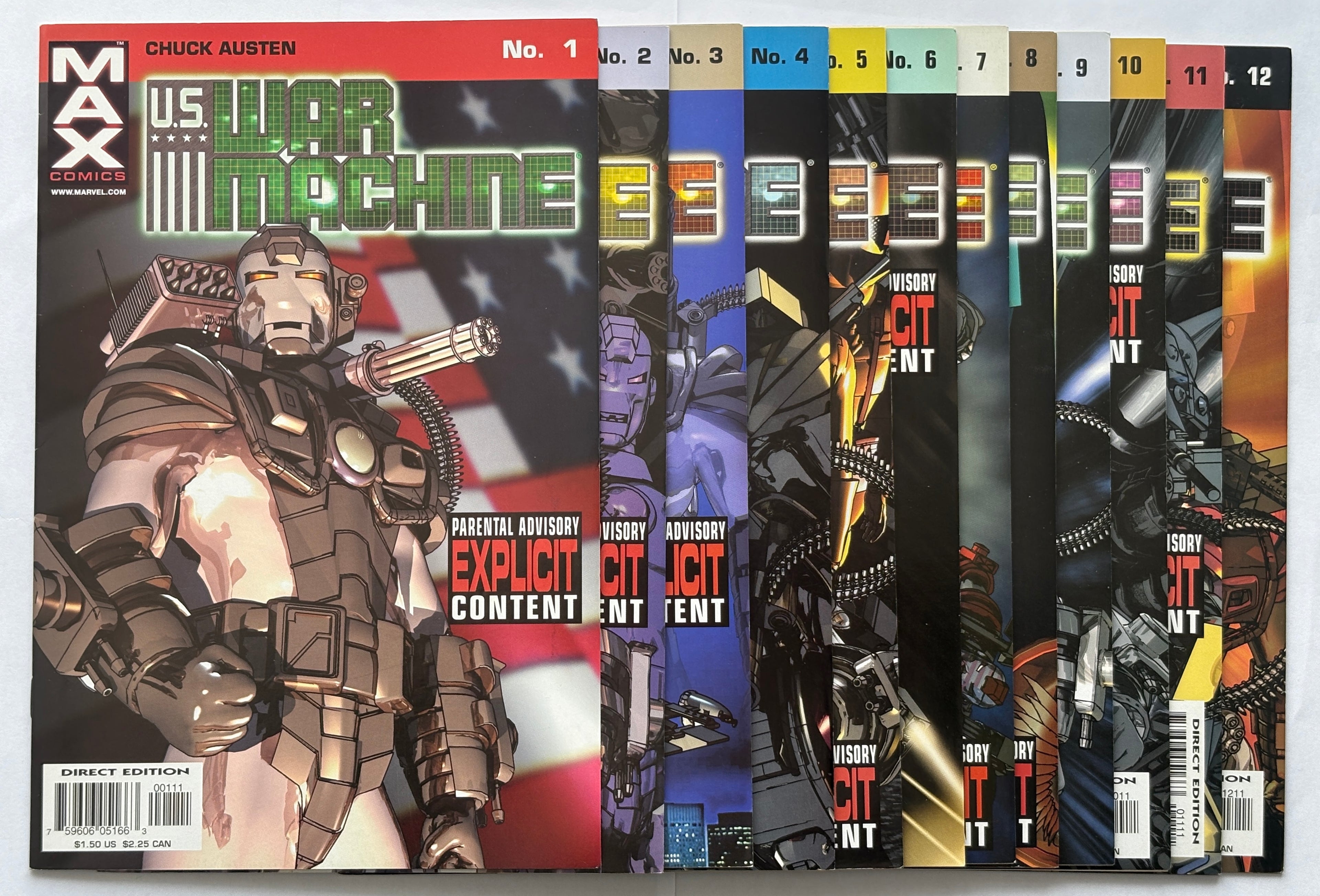 U.S. War Machine #1 to 12 Complete Run Marvel Max 2001/2 VF+ 8.5