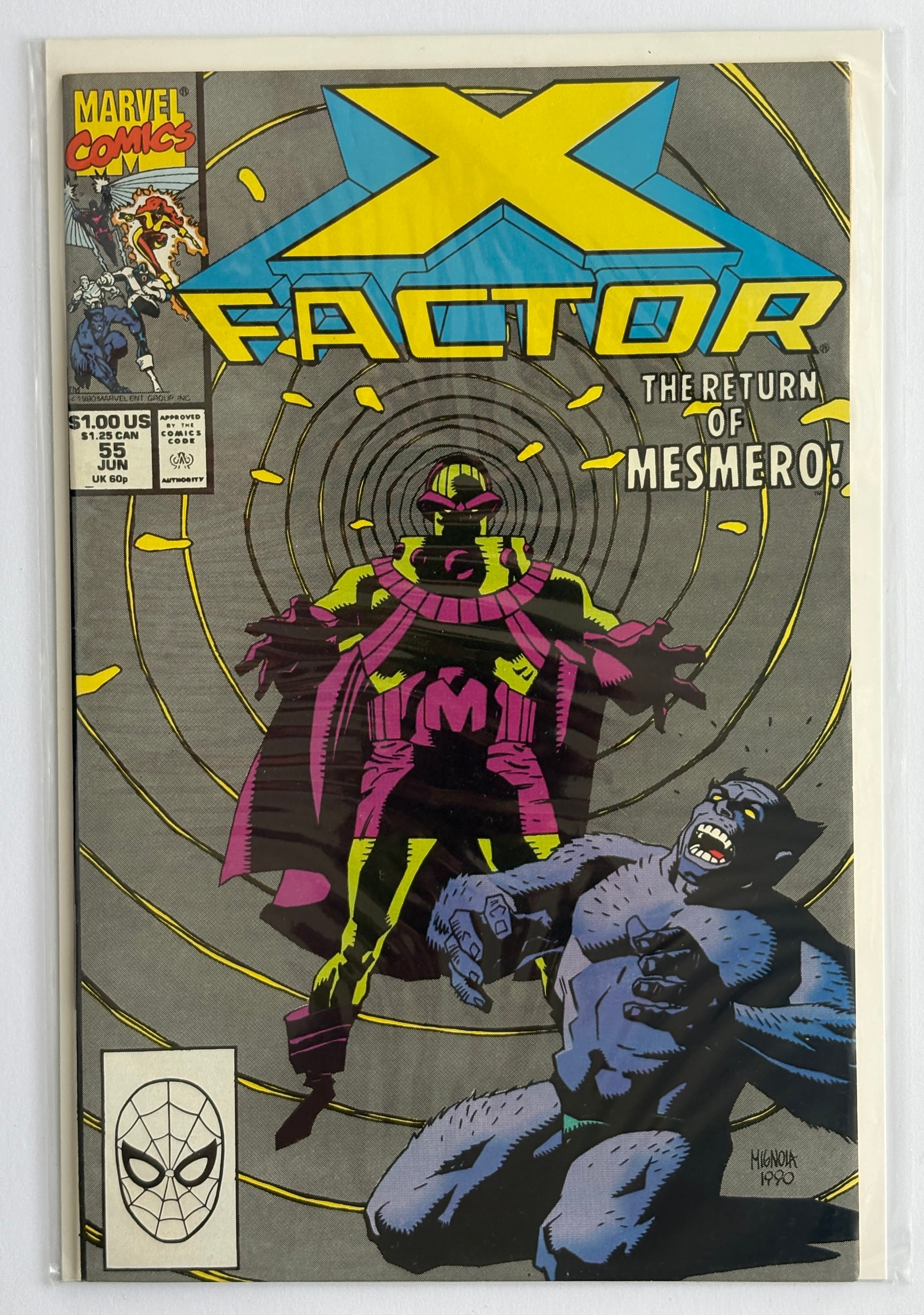 X-Factor #55 - The Return of Mesmero! - June 1990 VF+ 8.5