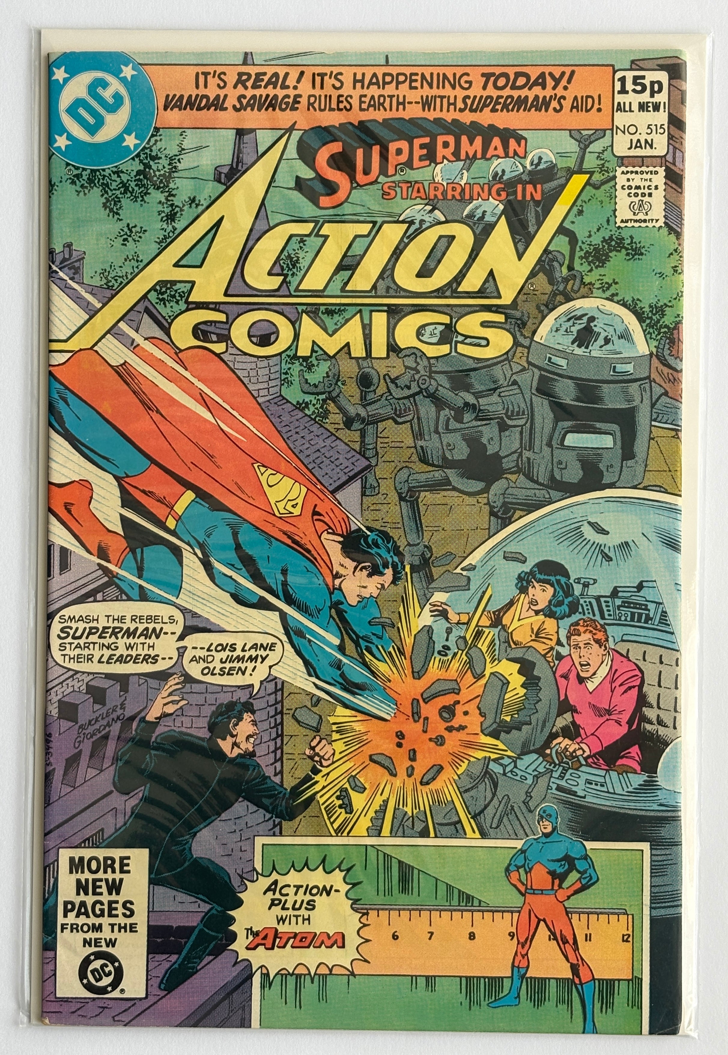 Action Comics #515 - Superman - DC Comics UK Variant January 1981 F/VF 7.0