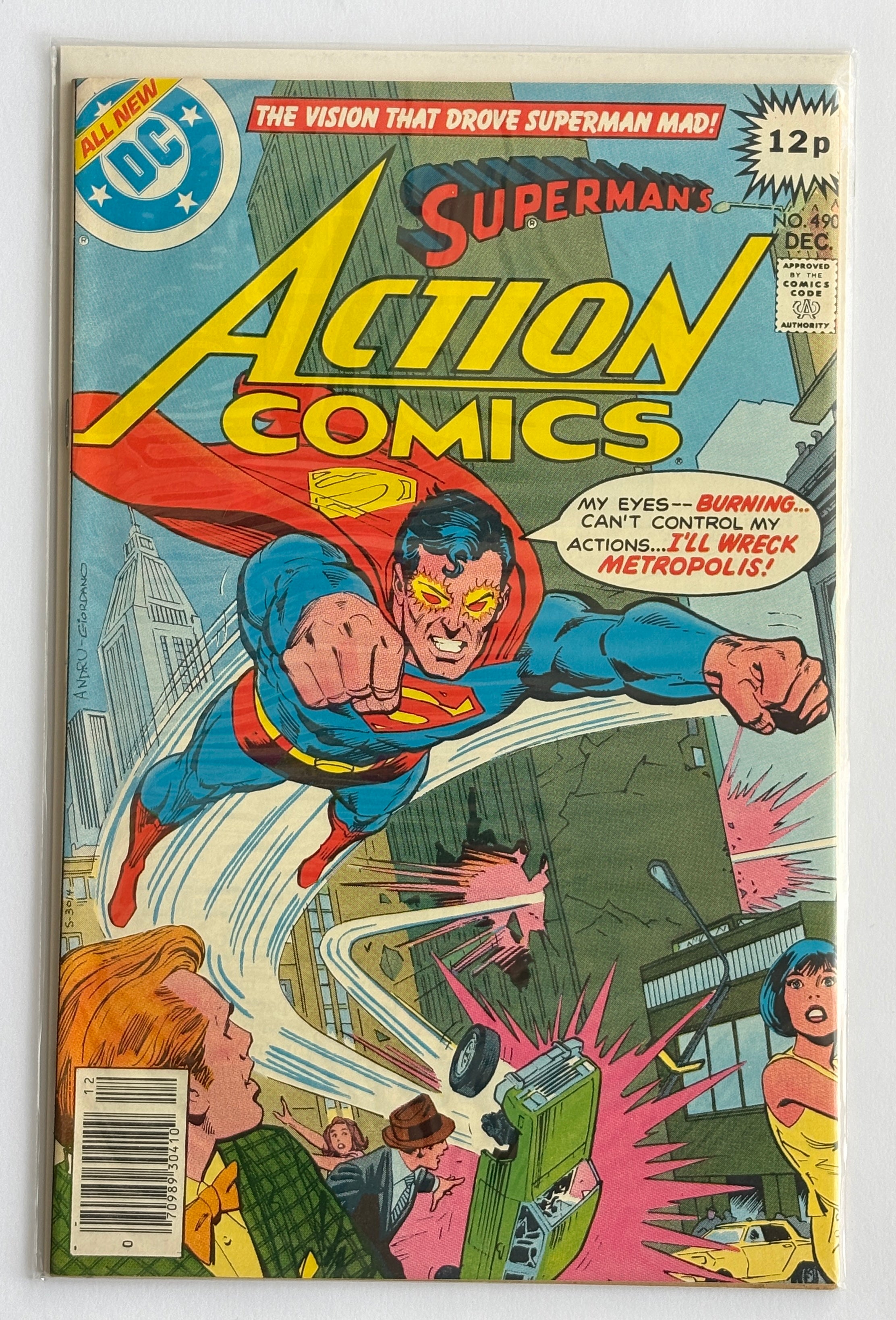 Action Comics #490 - Superman - UK Variant DC Comics December 1978 VF+ 8.5