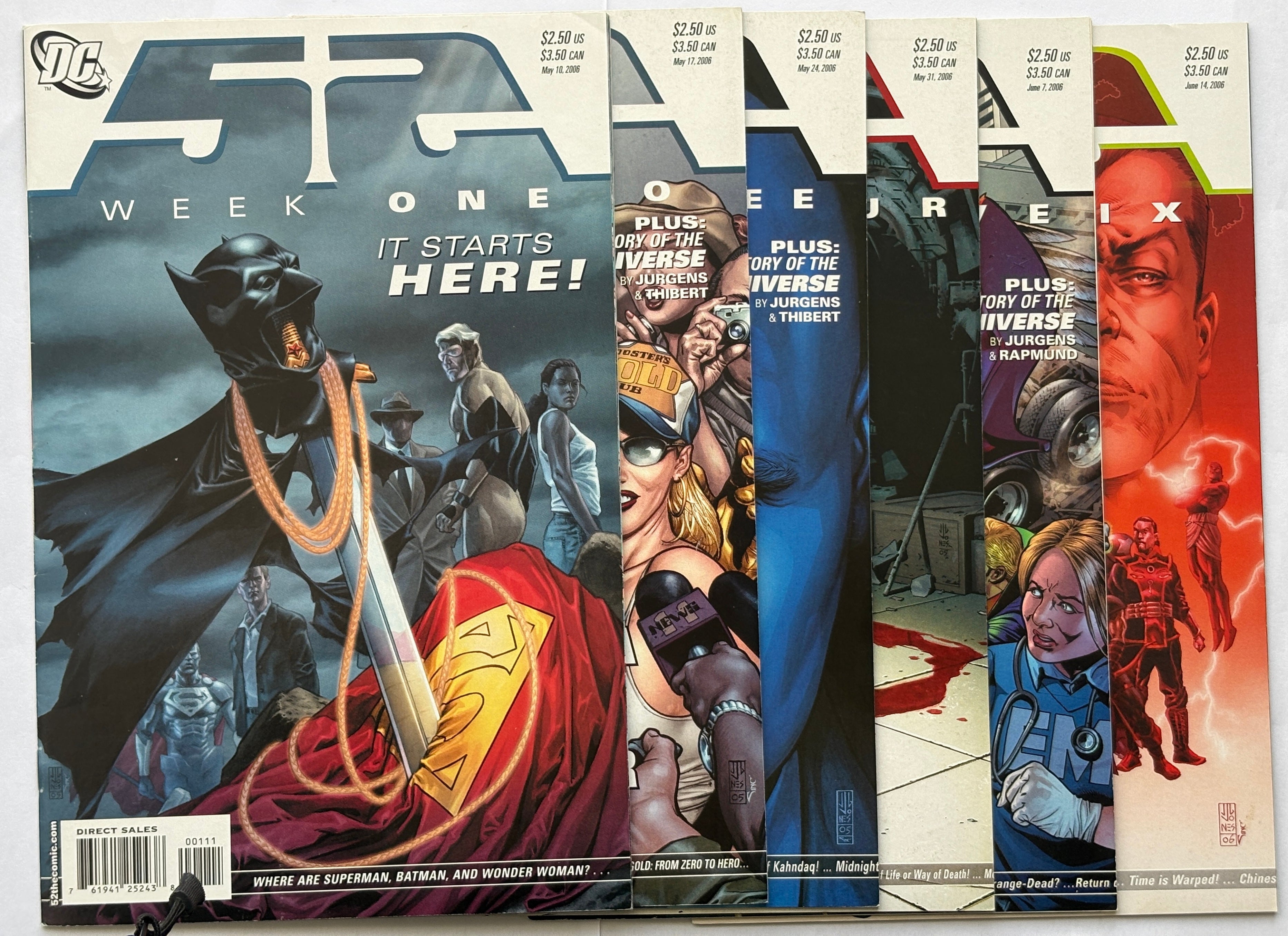DC 52 Week One to Week Six (1 to 6) 6 Comics 2006 VF- 7.5