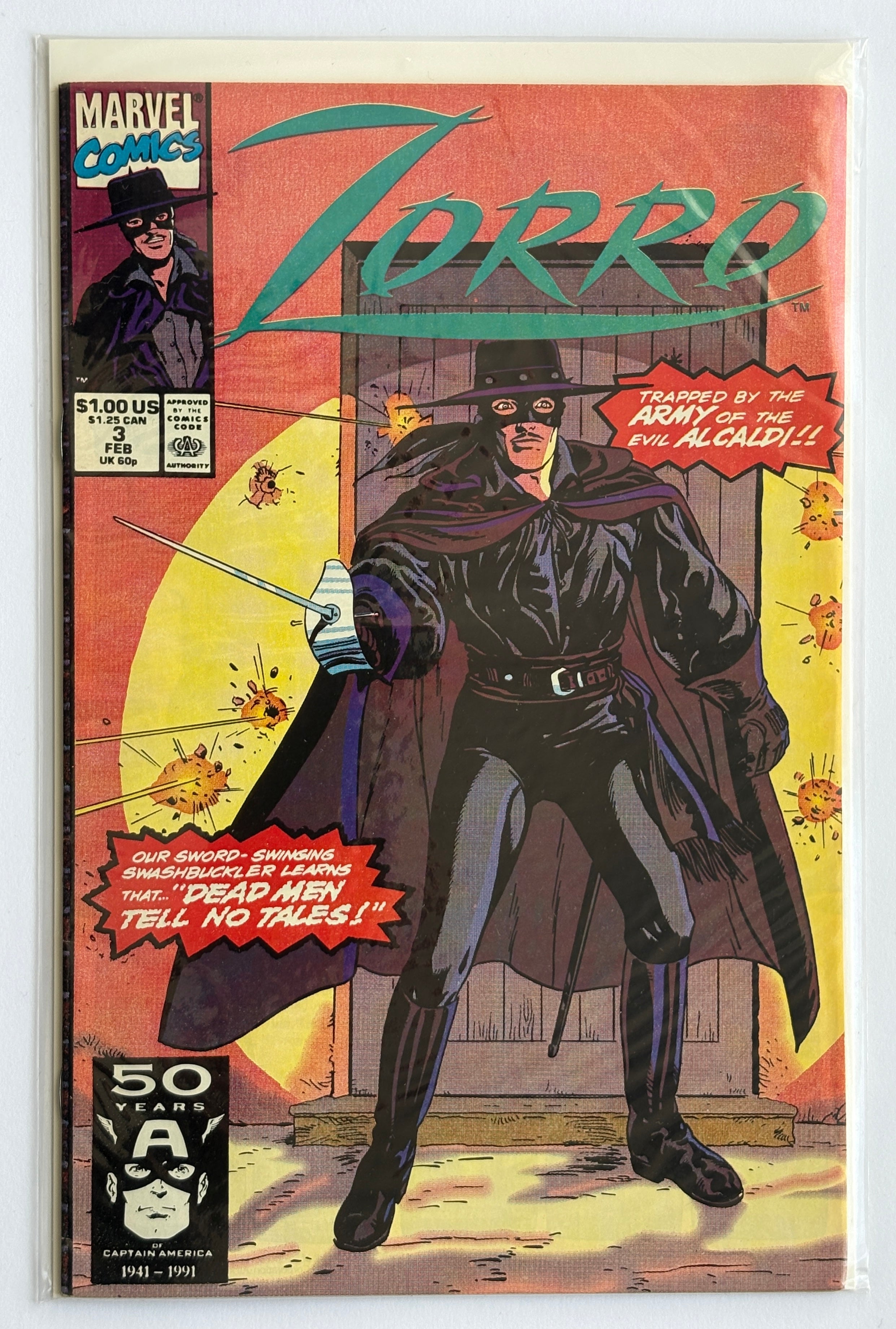 Zorro #3 - Marvel Comics - February 1991 F/VF 7.0