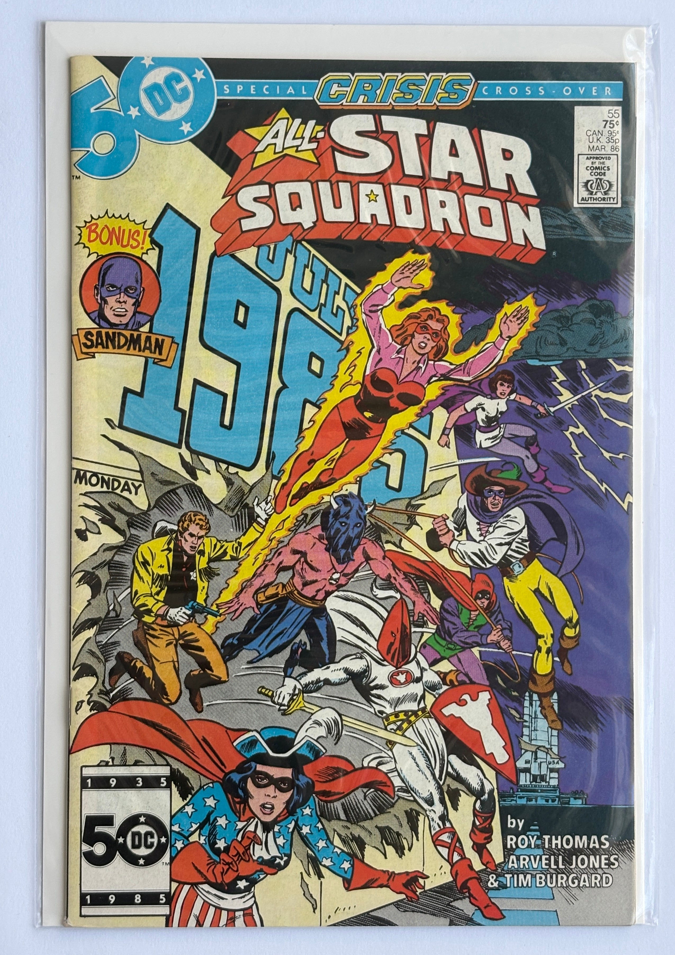 All-Star Squadron #55 - Crisis Cross Over - March 1986 VF 8.0