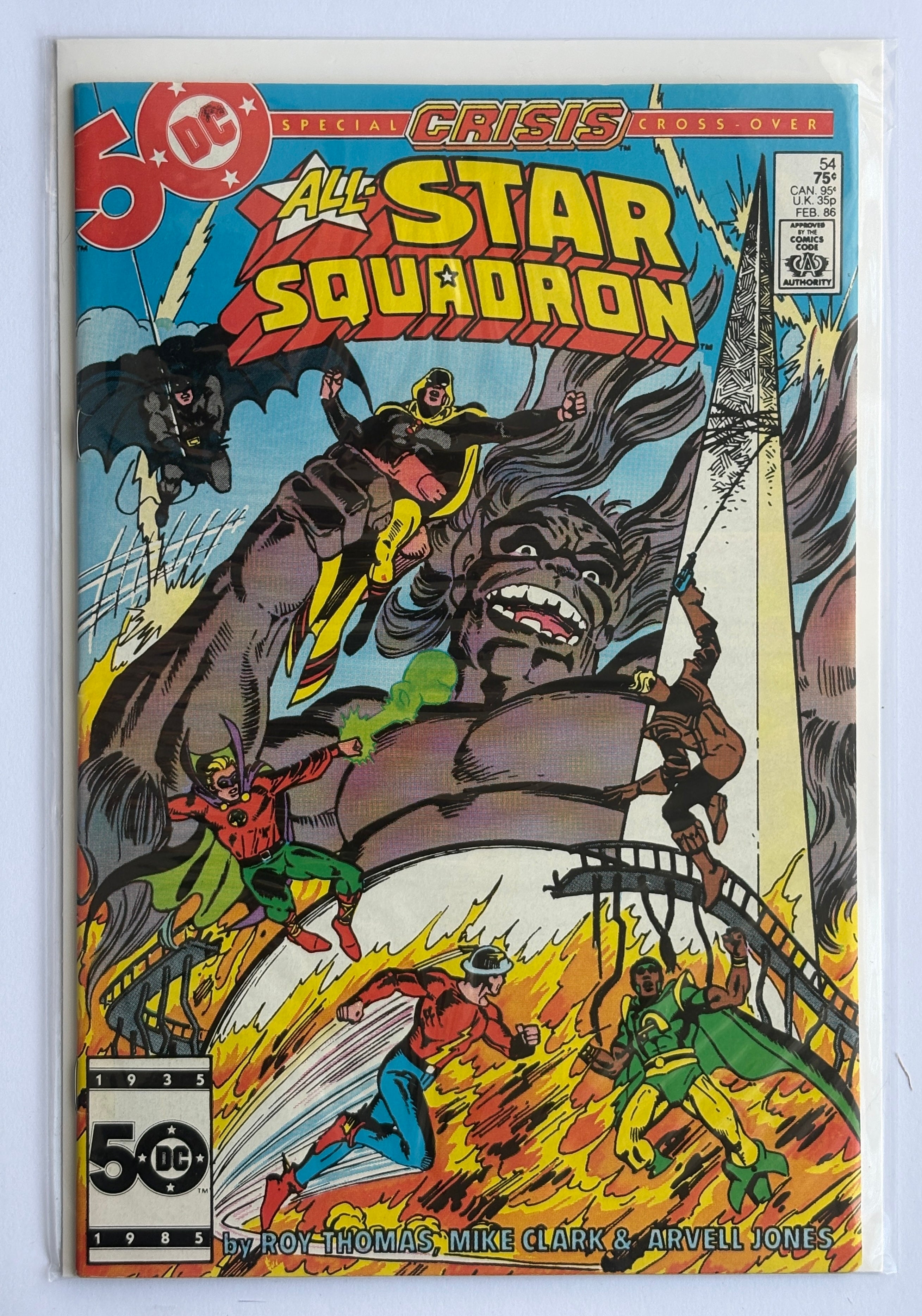 All-Star Squadron #54 - Crisis Cross Over - February 1986 VF 8.0