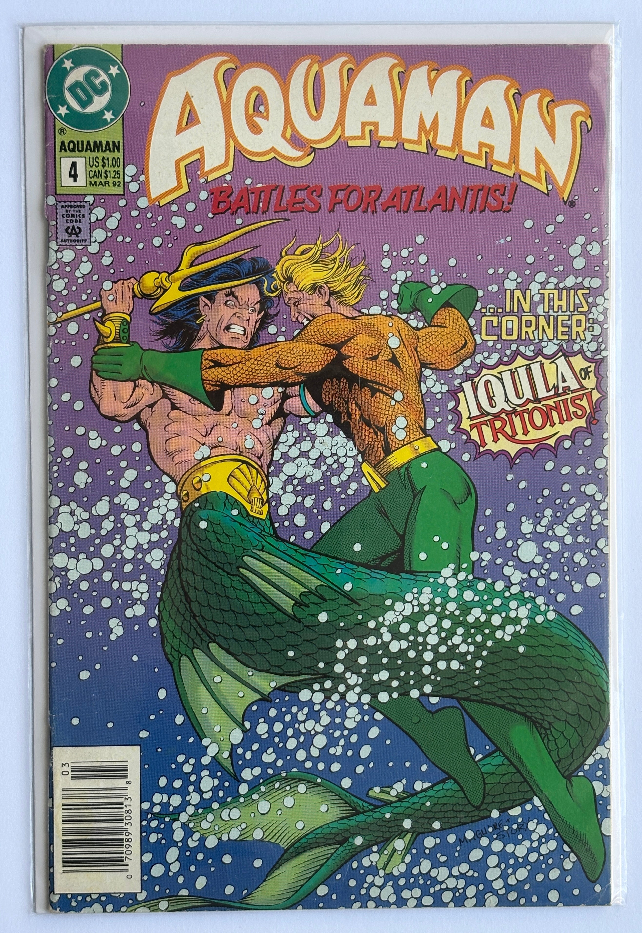 Aquaman #4 - Battles for Atlantis! - DC Comics - March 1992 FN 6.0