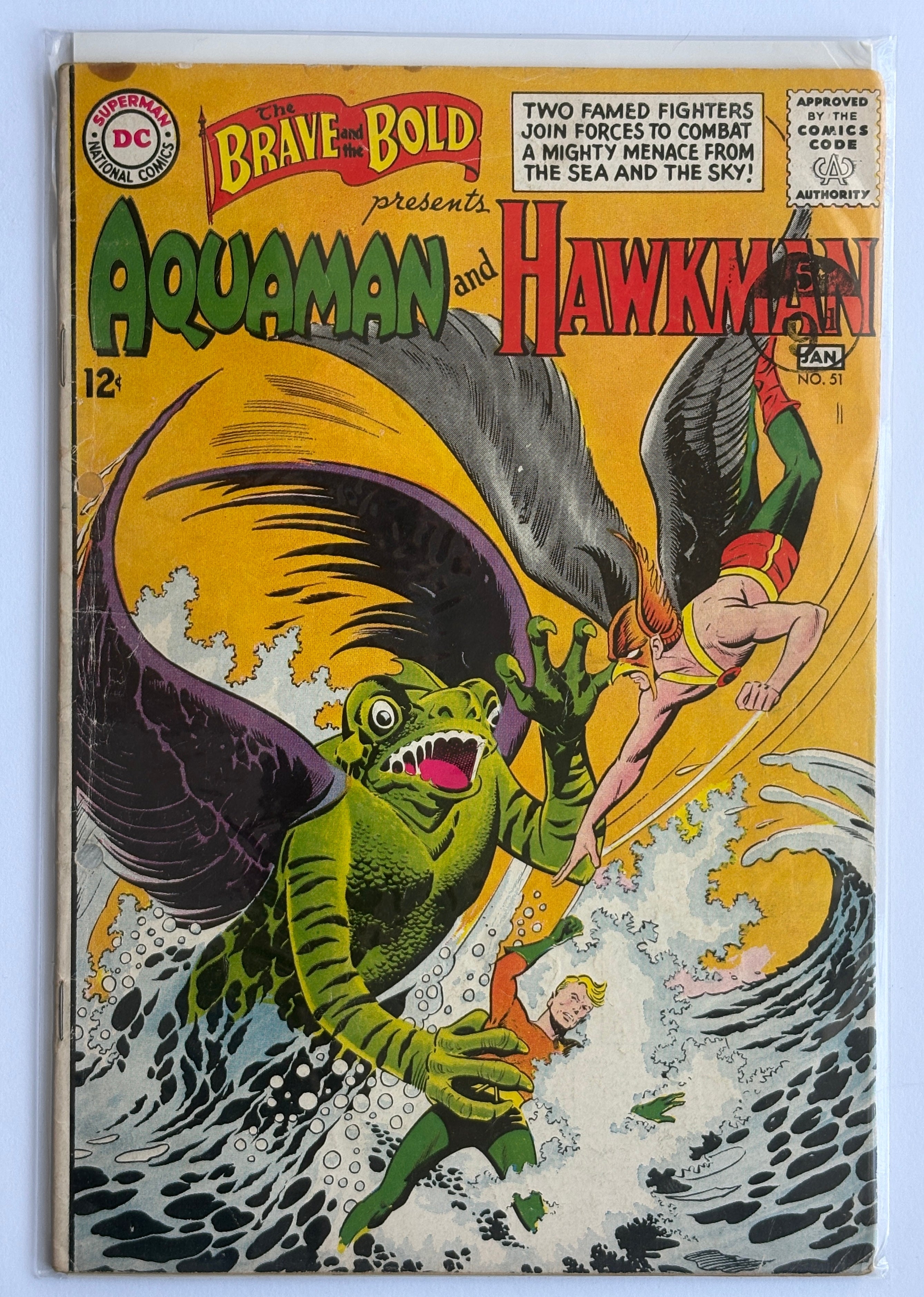 The Brave and the Bold #51 - Aquaman & Hawkman January 1964 Hole Punched GD 2.0