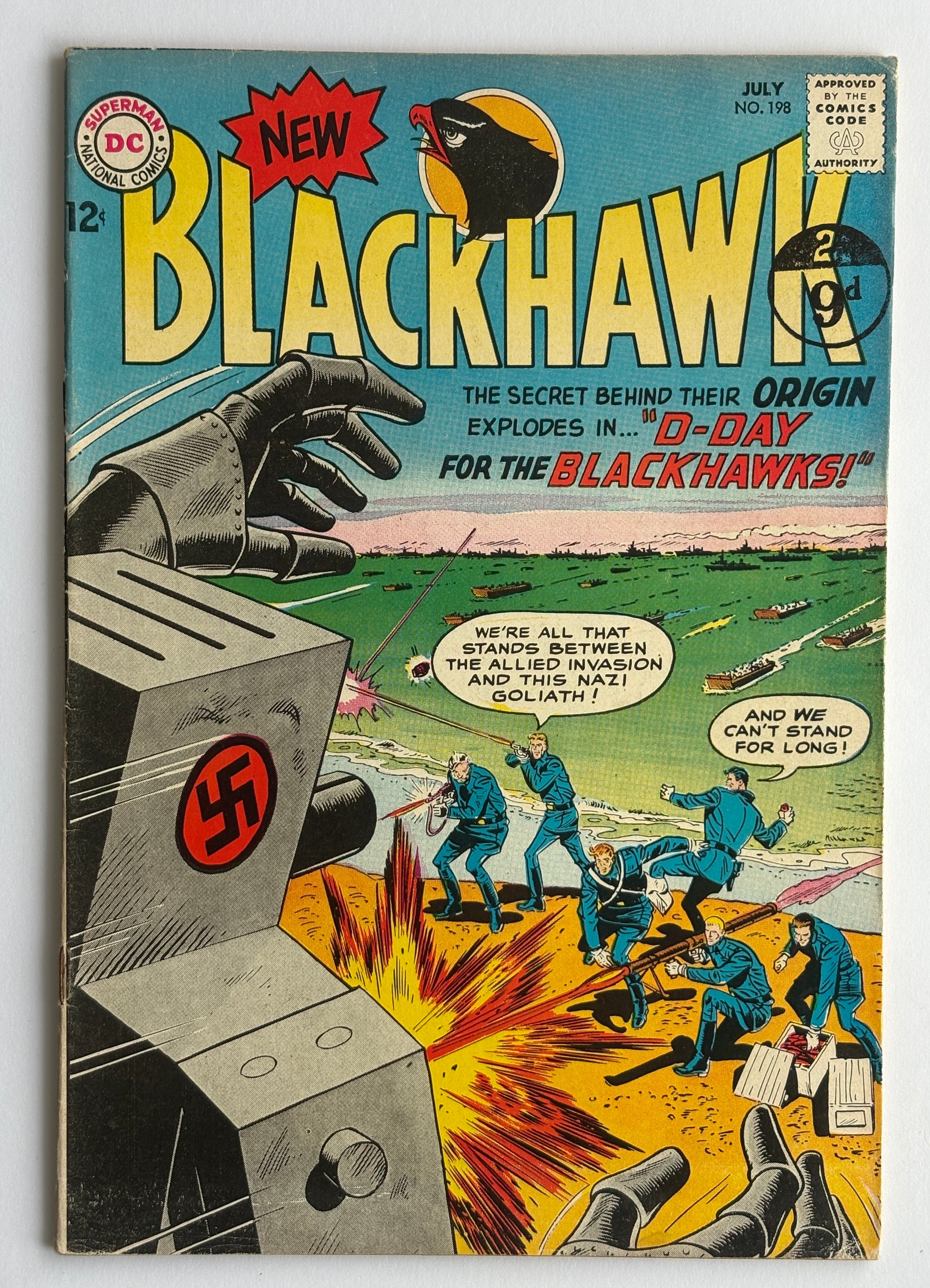 BLACKHAWK #198 Origin Retold D-Day for the Blackhawks DC Comics July 1964 FN 6.0