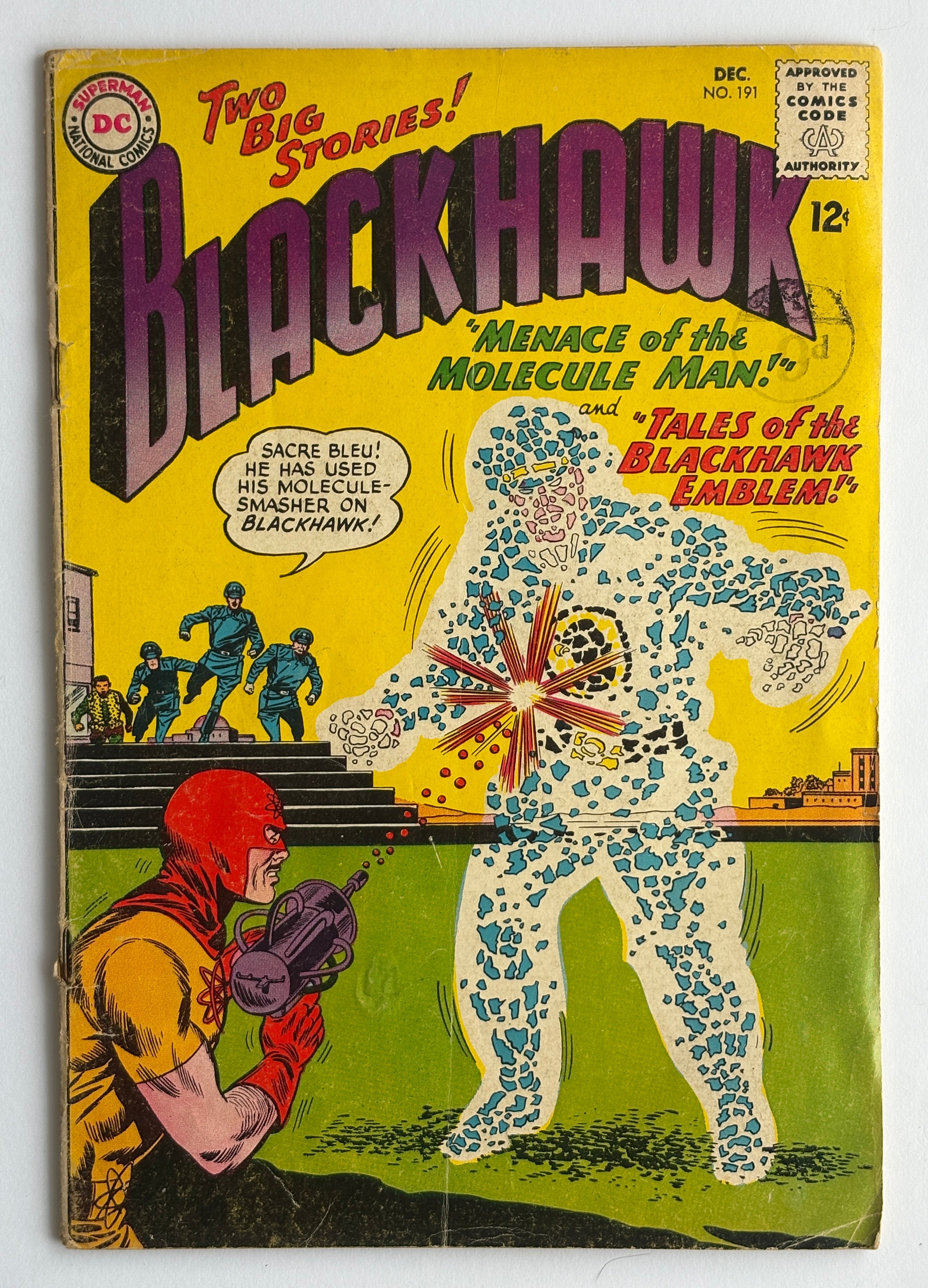 BLACKHAWK #191 - Menace of the Molecule Man - DC Comics December 1963 VG+ 4.5