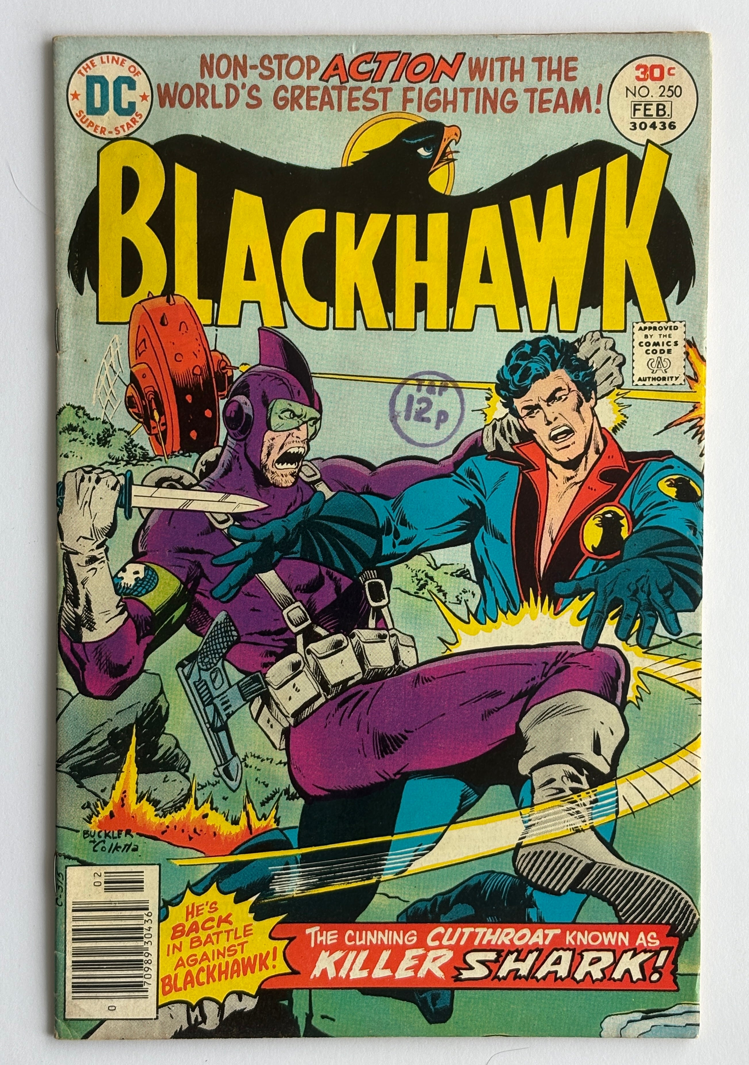 BLACKHAWK #250 - Killer Shark - DC Comics - February 1977 FN- 5.5