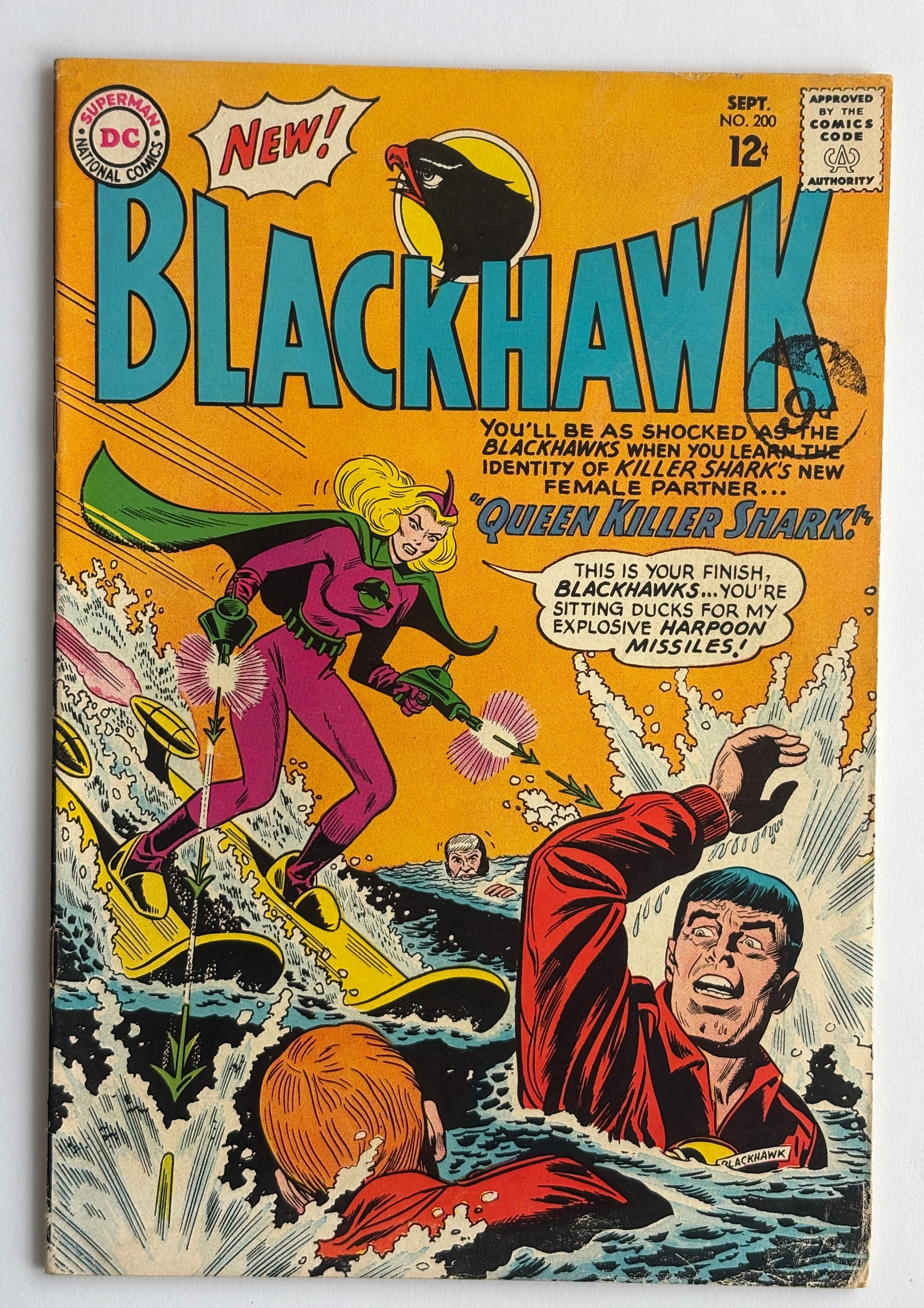 BLACKHAWK #200 - Queen Killer Shark DC Comics September 1964 F/VF 7.0
